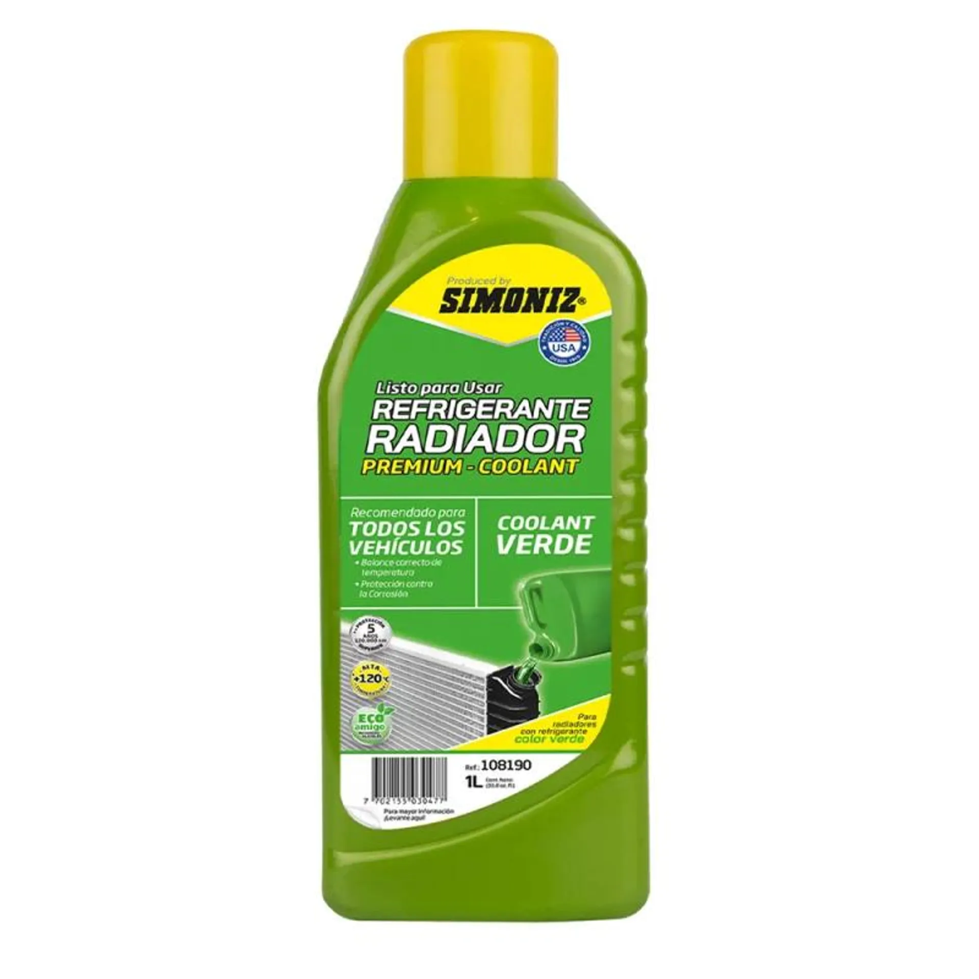 Refrigerante Radiador Verde Qualitor x 1000 ml