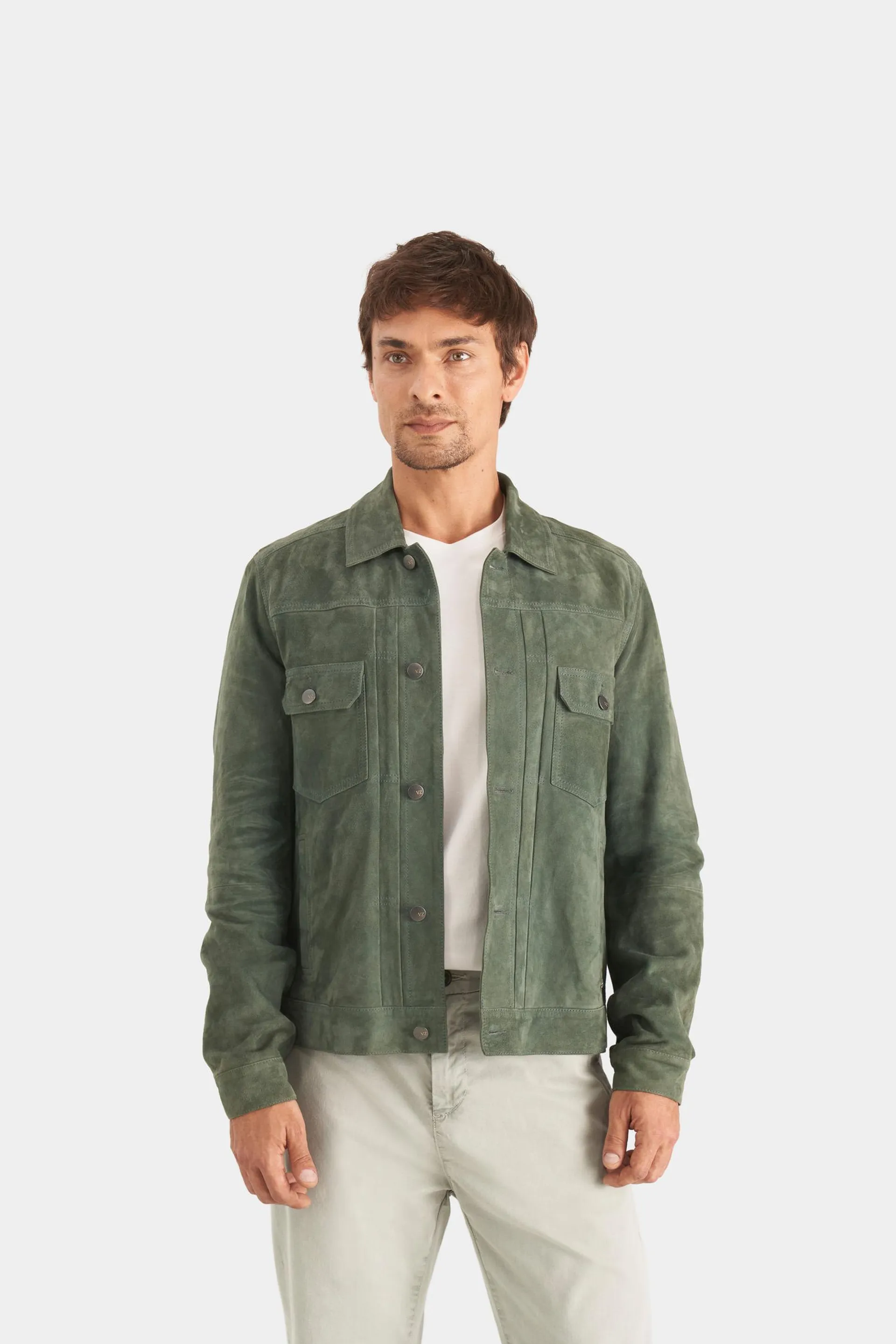 Chaqueta Zambeze de gamuza para hombre cuello camisero