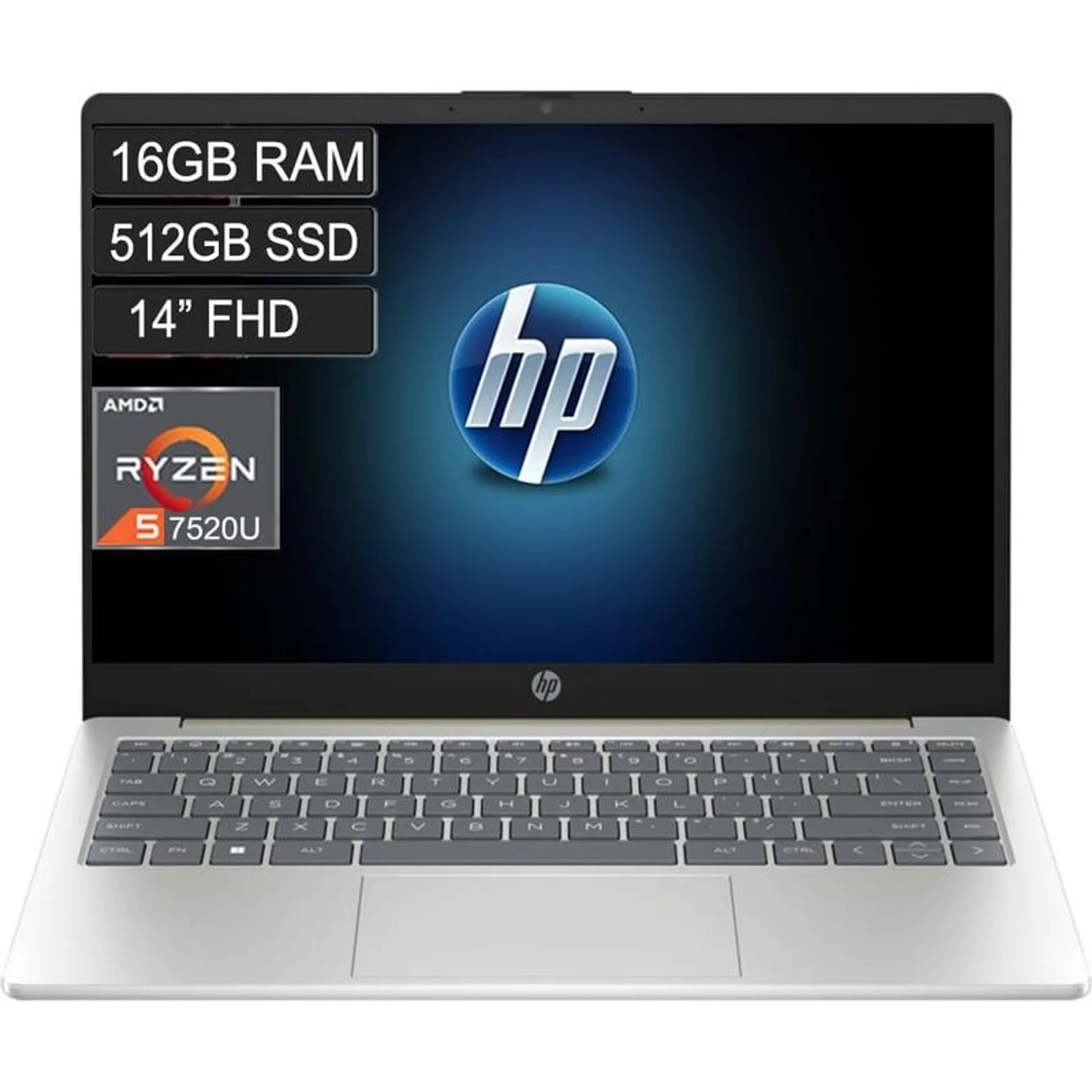 Portatil Hp Laptop 14 Em0009la Ryzen 5 7520u 16gb 512gb Fhd