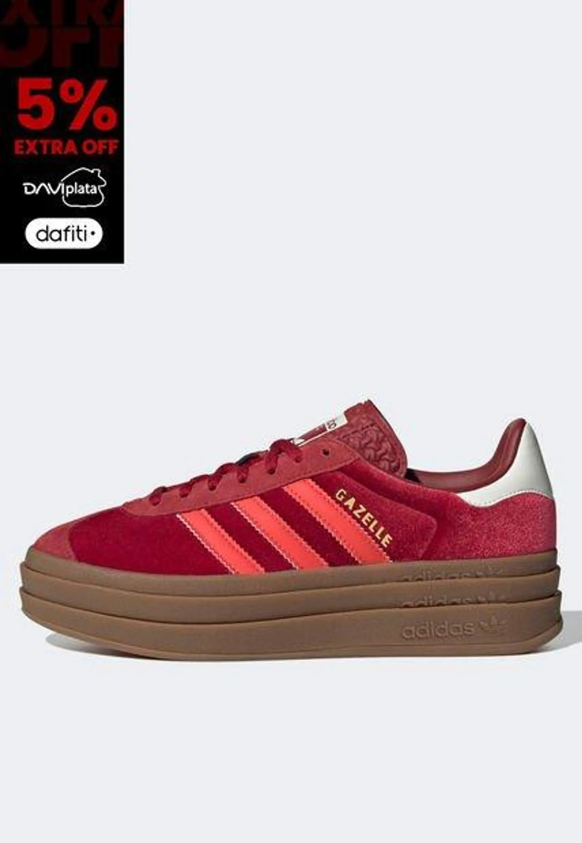 Tenis Lifestyle Rojo-Marrón-Blanco adidas Originals Gazelle Bold