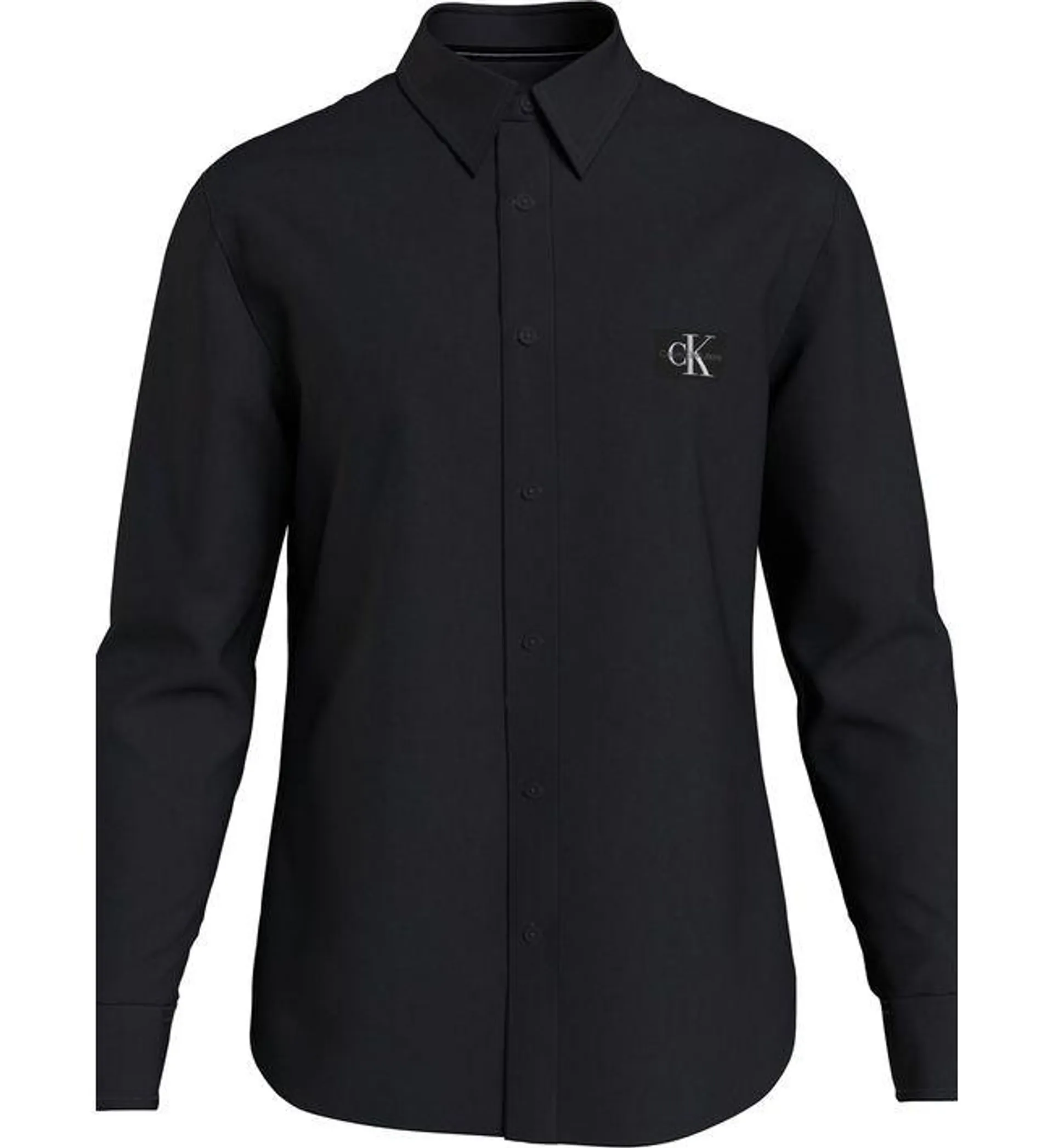 Camisa Negro Manga Larga Con Logo para Hombre