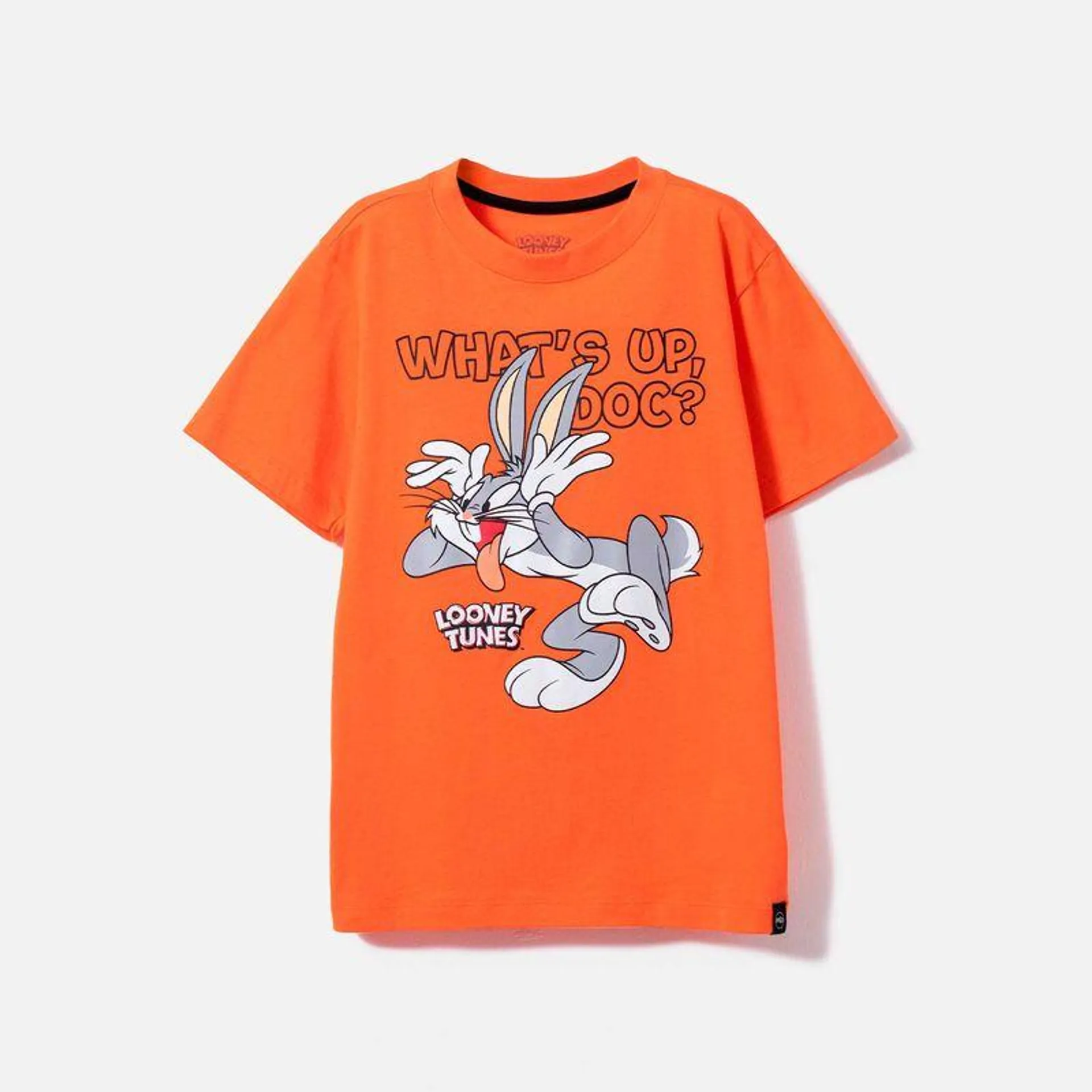 Camiseta de Looney Tunes manga corta naranja para niño