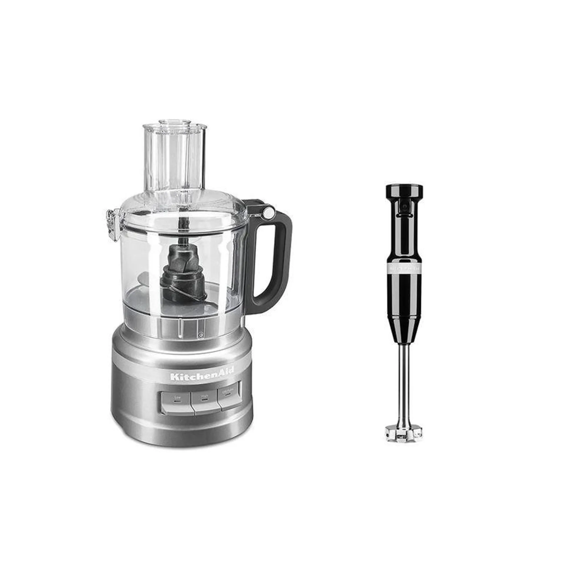 Combo Procesador de 7 tazas Contour Silver + Licuadora de inmersión Velocidad Variable Onyx Black KitchenAid