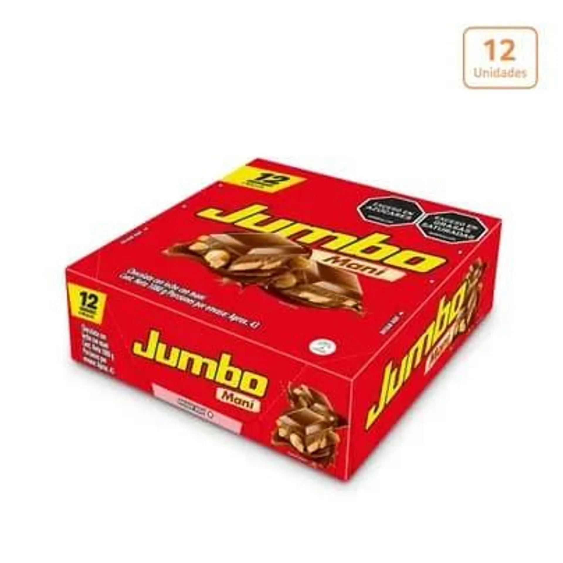 Chocolatina Jumbo Maní x 12 unds x 90gr c/u