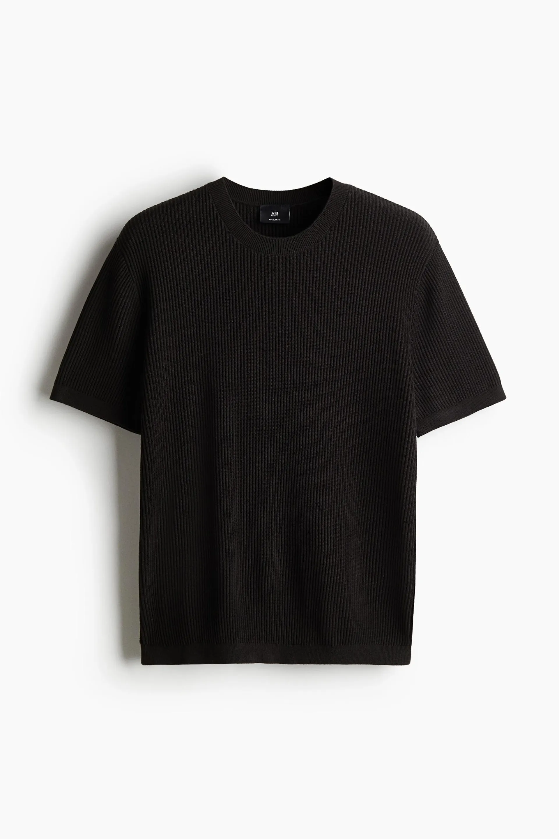 Camiseta en tejido acanalado Regular Fit
