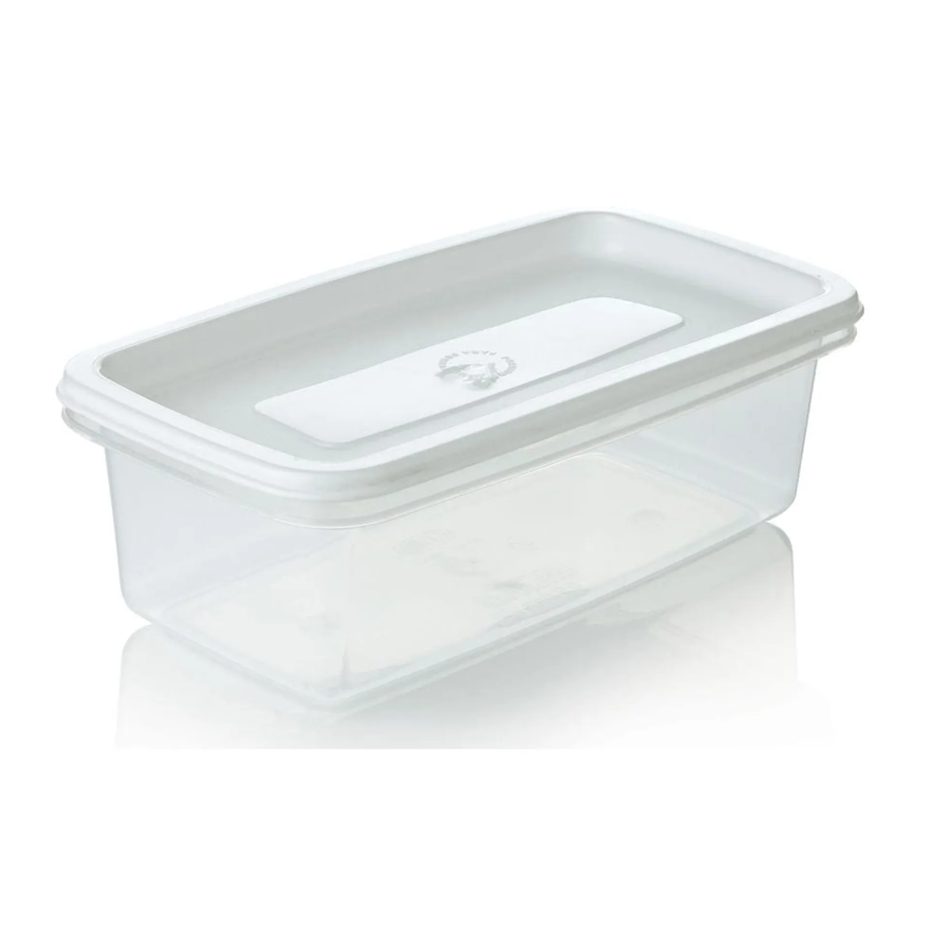 Recipiente Plastico Rectangular 0.9L Blanco