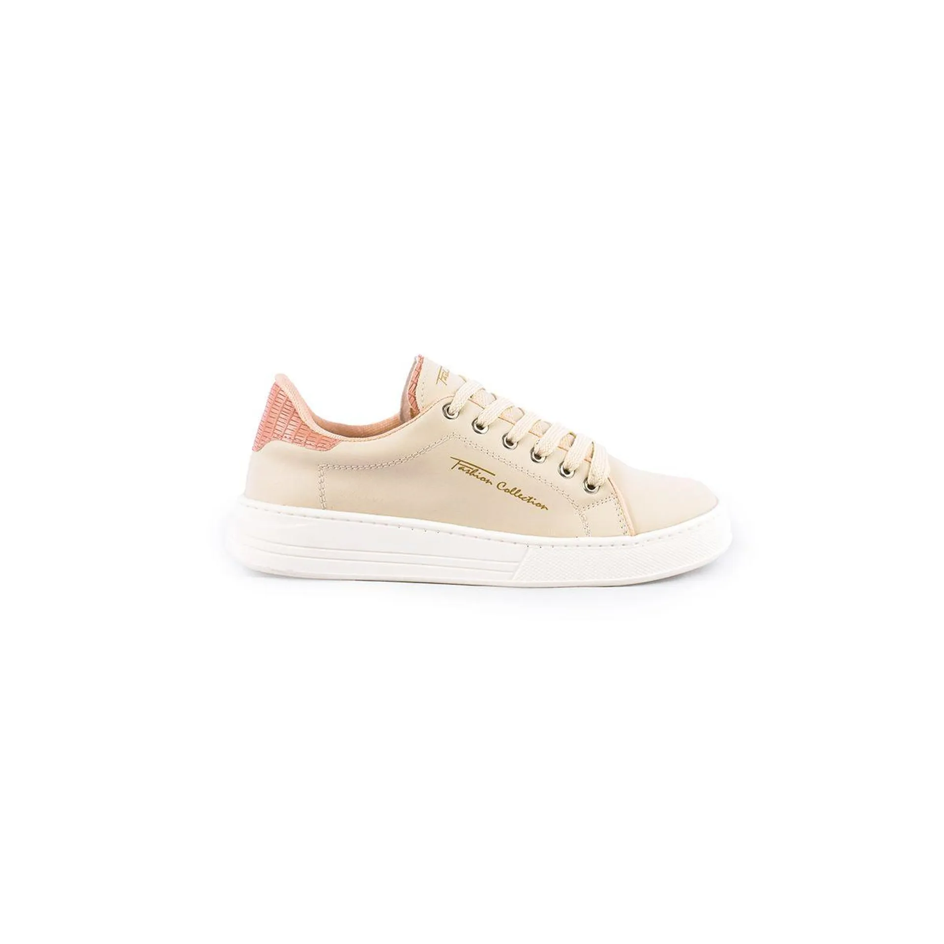 TENIS BEIGE PALO ROSADO JEAN SHOES MUJER