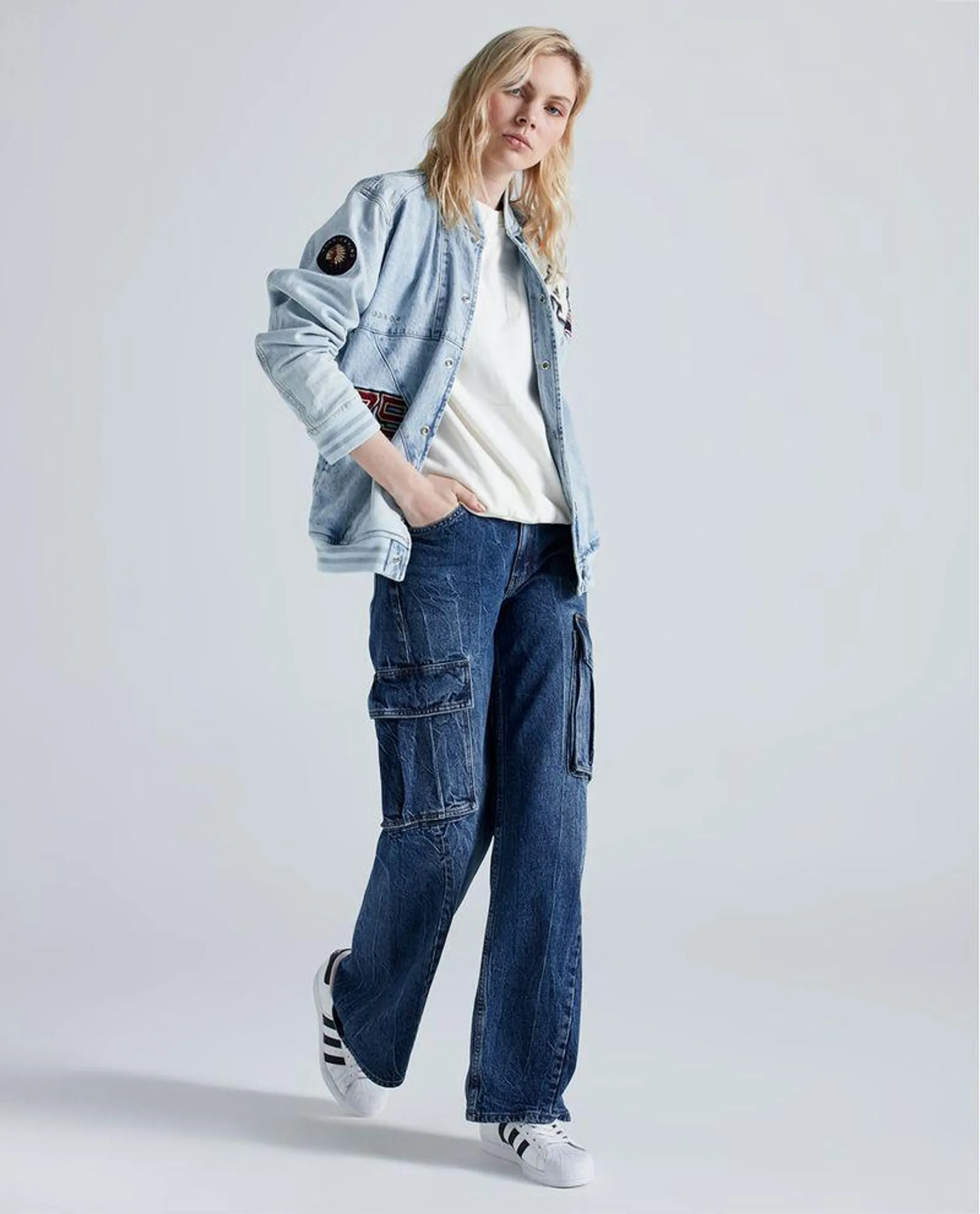 Jean Vintage fit tono medio para mujer