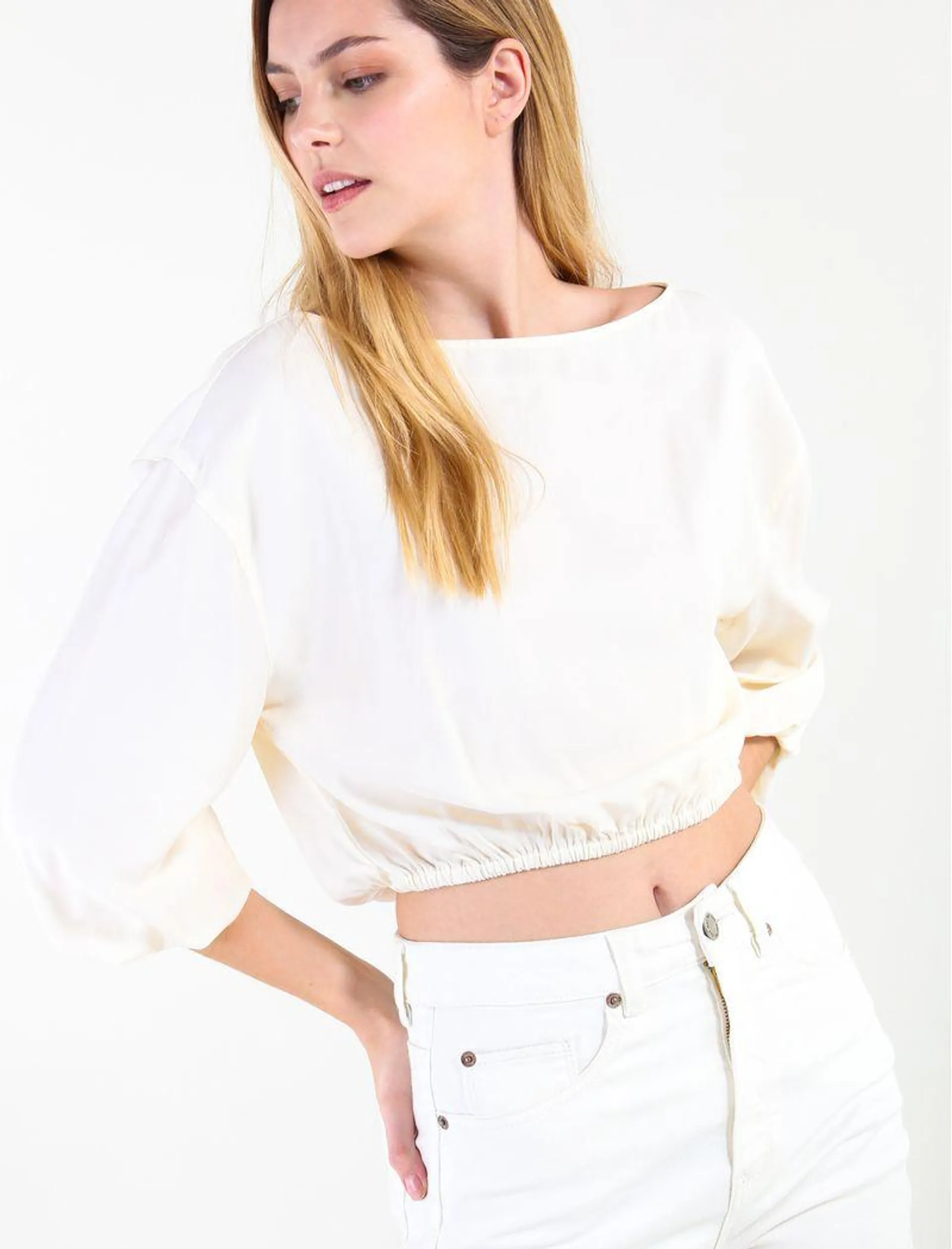 Camisa recogida de silueta cropped