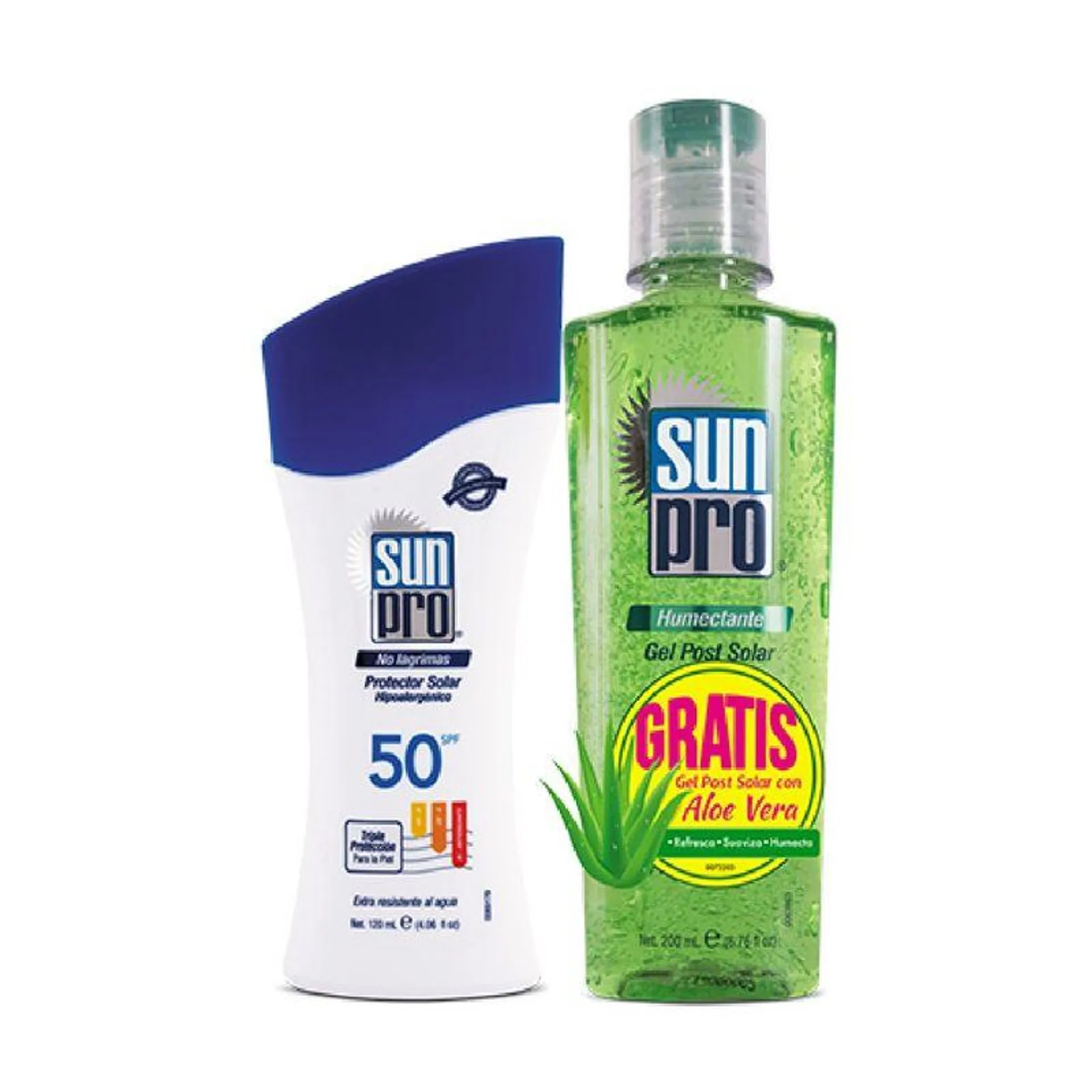 OFERTA PROTECTOR SOLAR SUNPRO SPF 50 X120 ML + GEL POST SOLAR X 180 ML