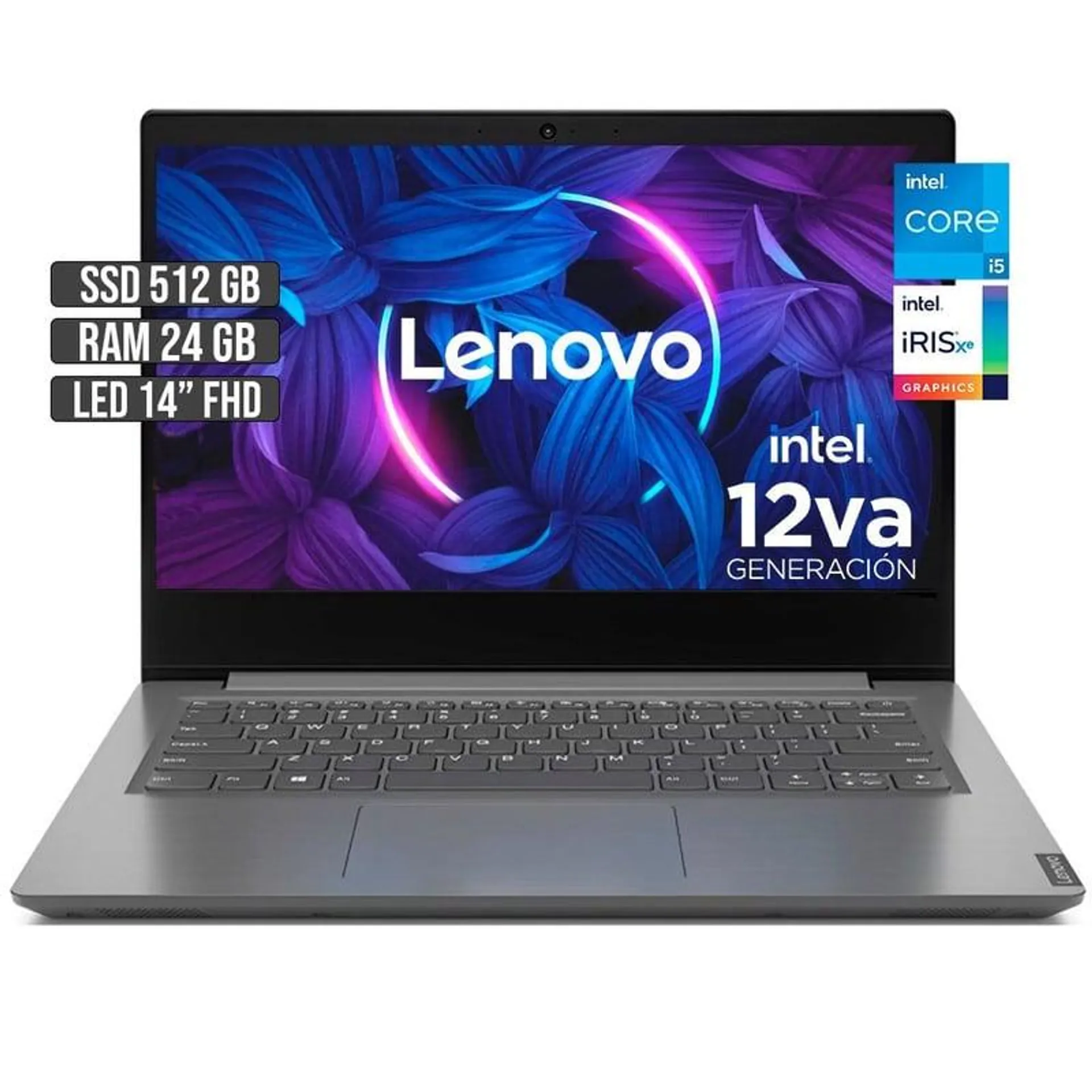 PORTATIL LENOVO INTEL CORE i5-1235U SSD 512GB RAM 24GB LED 14 FULL HD