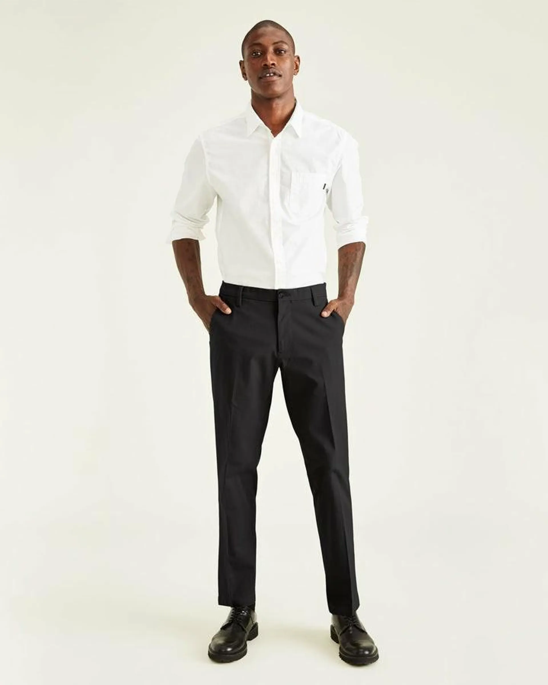 Pantalones Dockers Workday Khakis,Directo Fit Hombre Negras | JOTQF7915