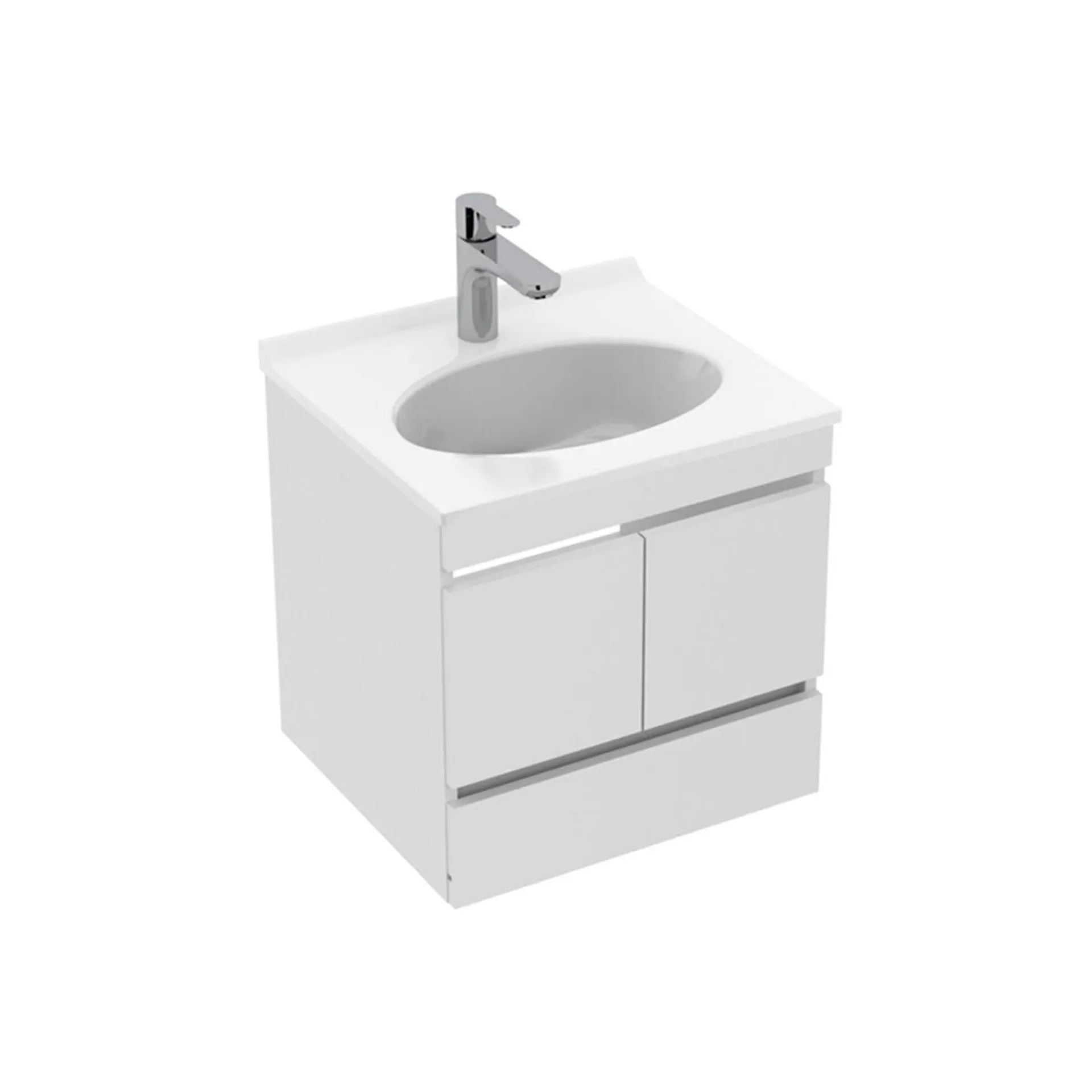 Kit Lavamanos Blanco Quadratto + Mueble Macao Life Blanco 48cm x 43cm Blanco