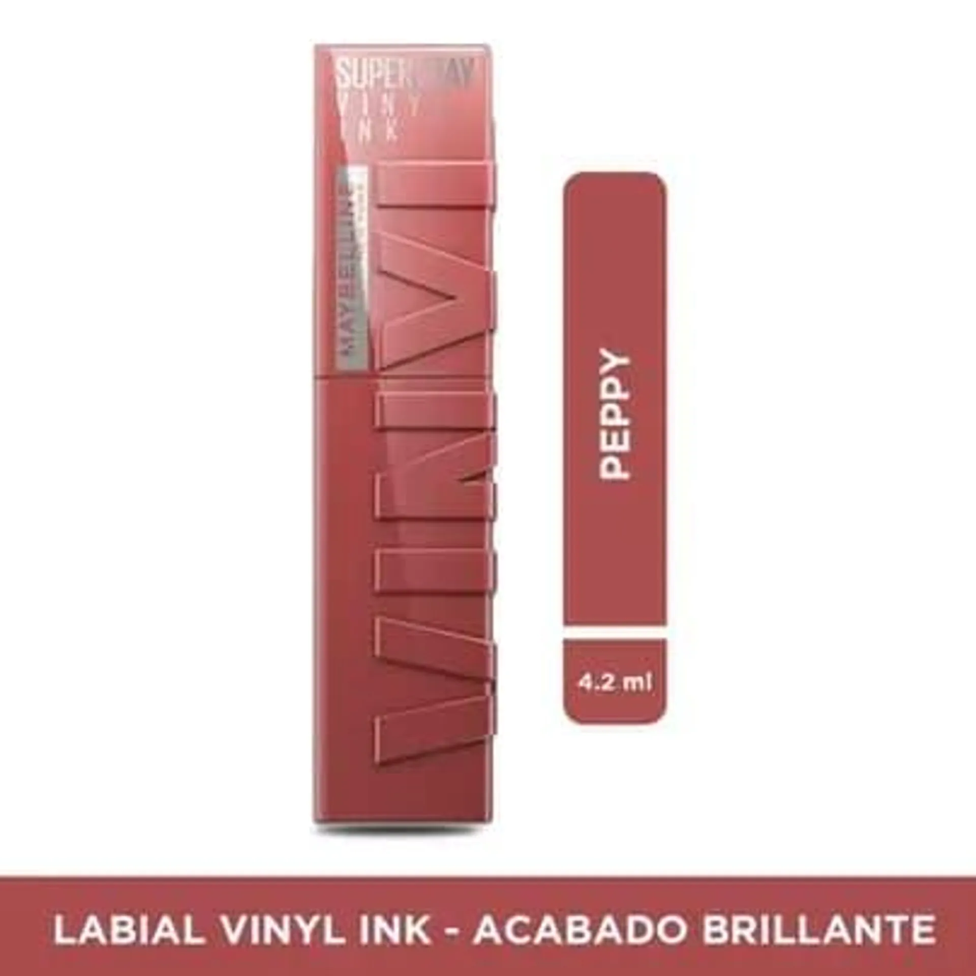 Labial Maybelline Super Stay Vinyl Ink Nudes Peppy x 4.2ml