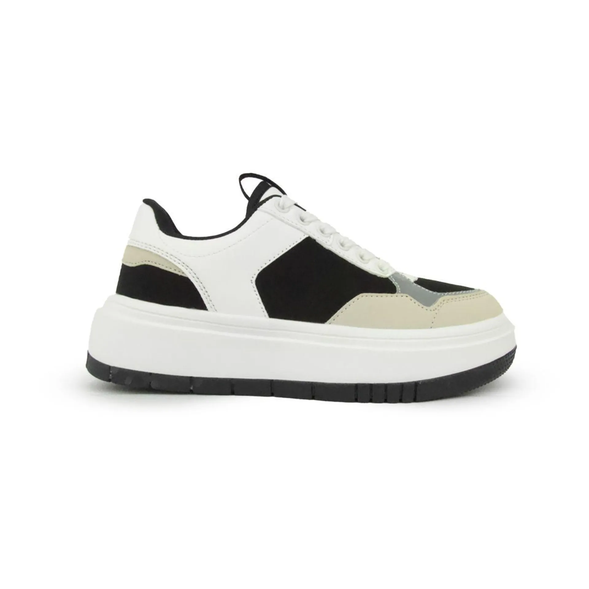 TENIS BLANCO NEGRO CROYDON MUJER