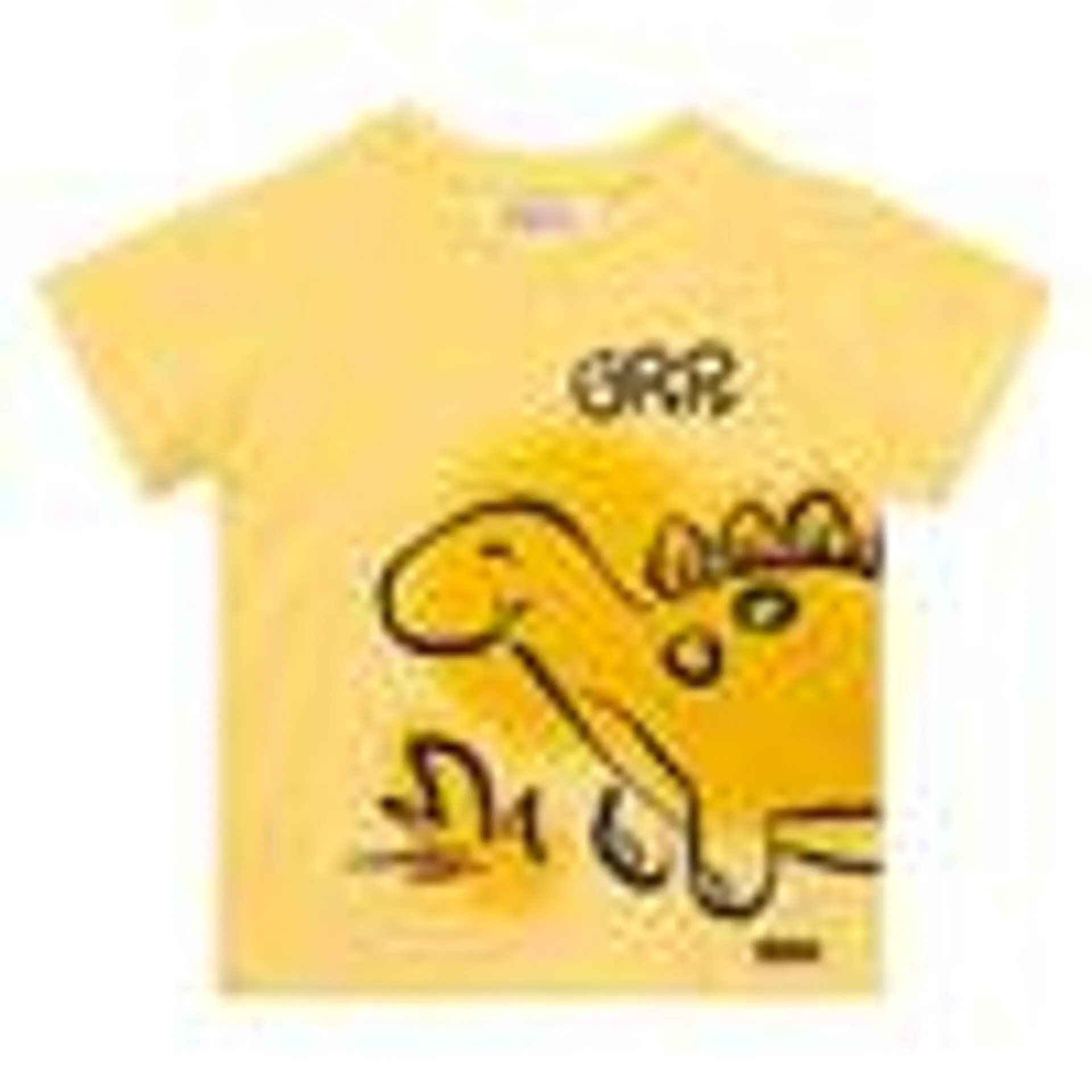 Camiseta amarilla dinosaurio manga corta para bebé niño