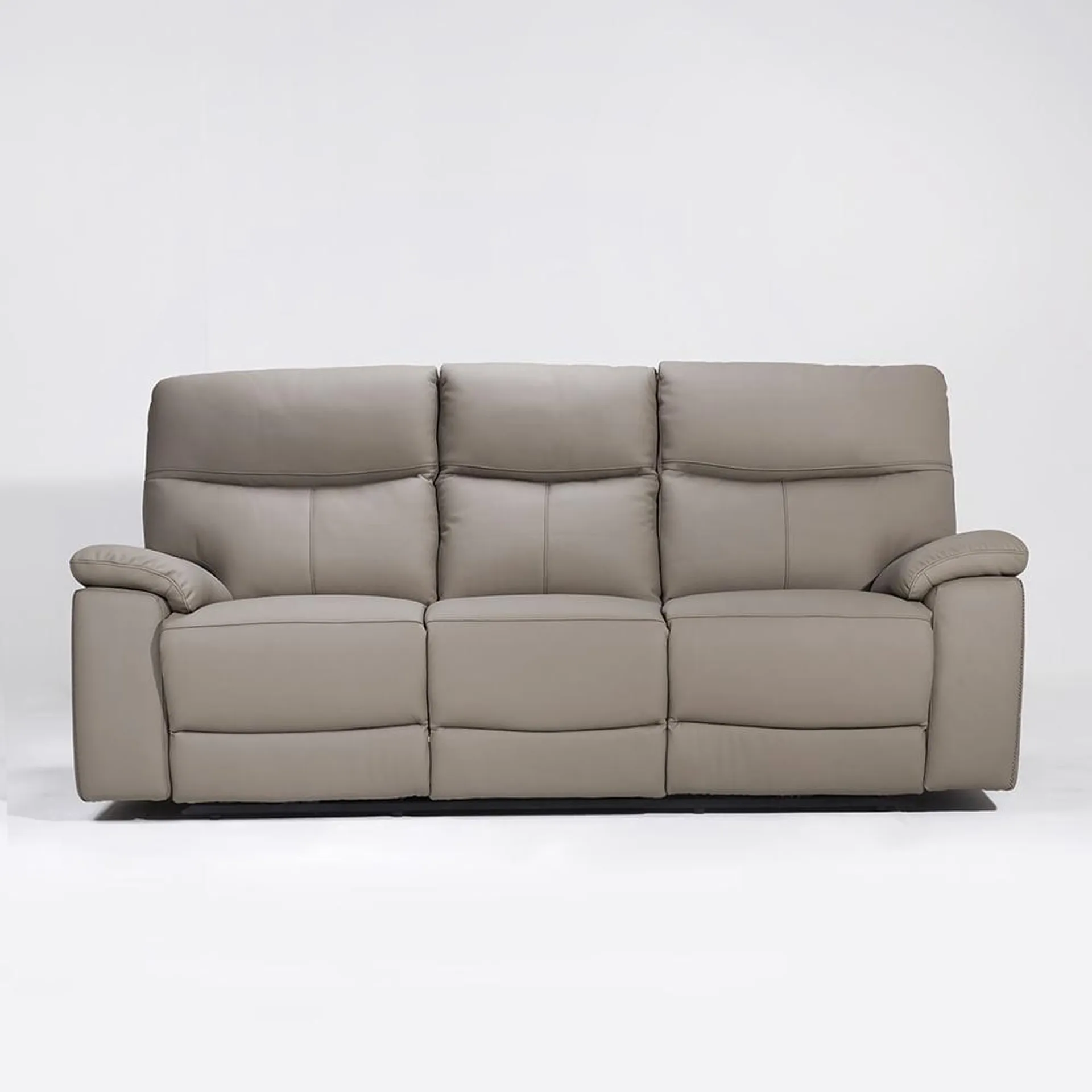 Sofá Percy 3 Puestos Reclinable Electrico Cuero+Pvc Taupe