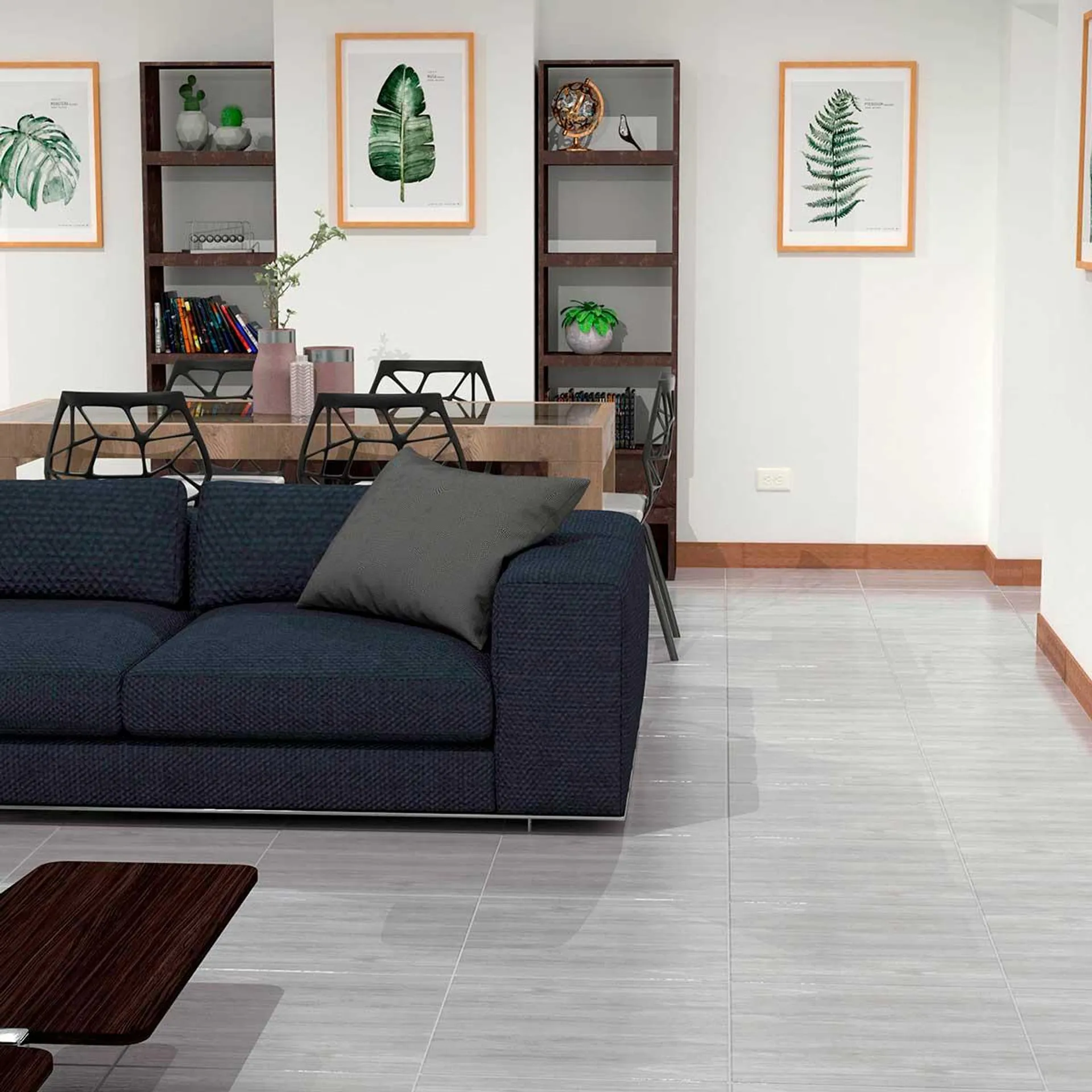 Piso Ceramico Madera Alerce Gris 50X50 Para Interiores