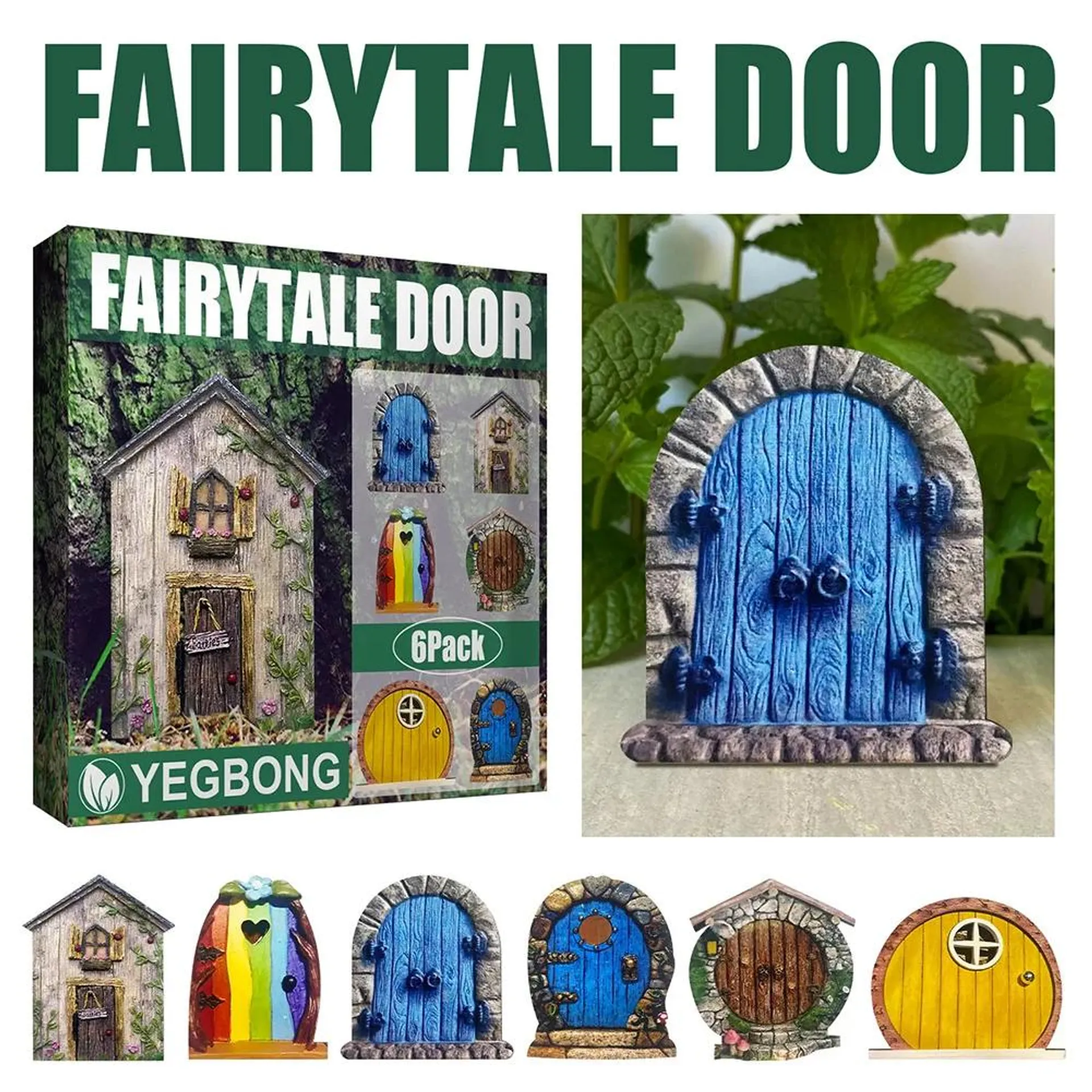 Miniature Fairy Gnome Door Window Statues Wood Elf Fairy Door Figurines Garden Decor Outdoor Fairy Elf Door Art Craft Kits