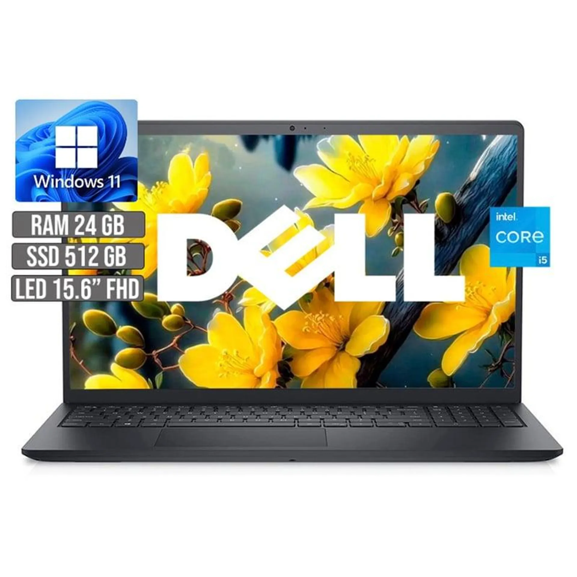 Portátil Dell 15 Intel Core i5-1235U Ram 24GB Disco SSD 512GB 15.6" FHD.