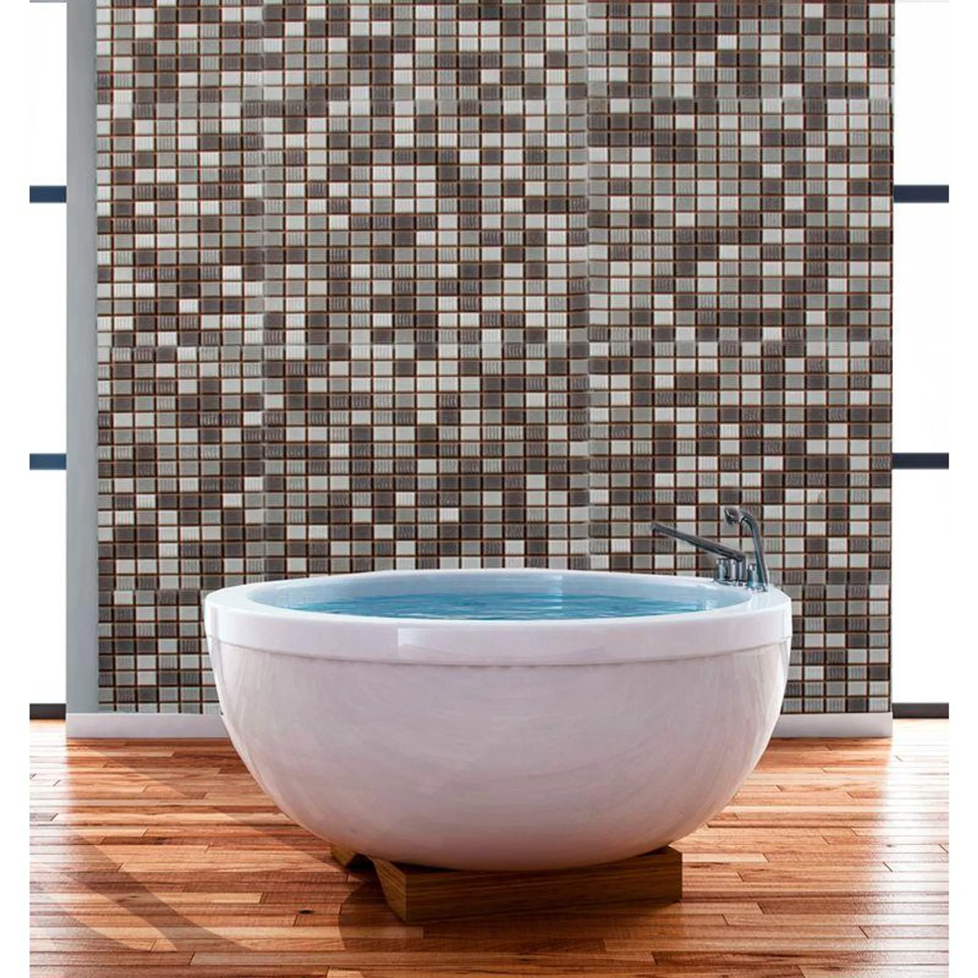 Decorados Para Pared Estilo Mosaico Vi09-Trip 32.7x32.7 Gris