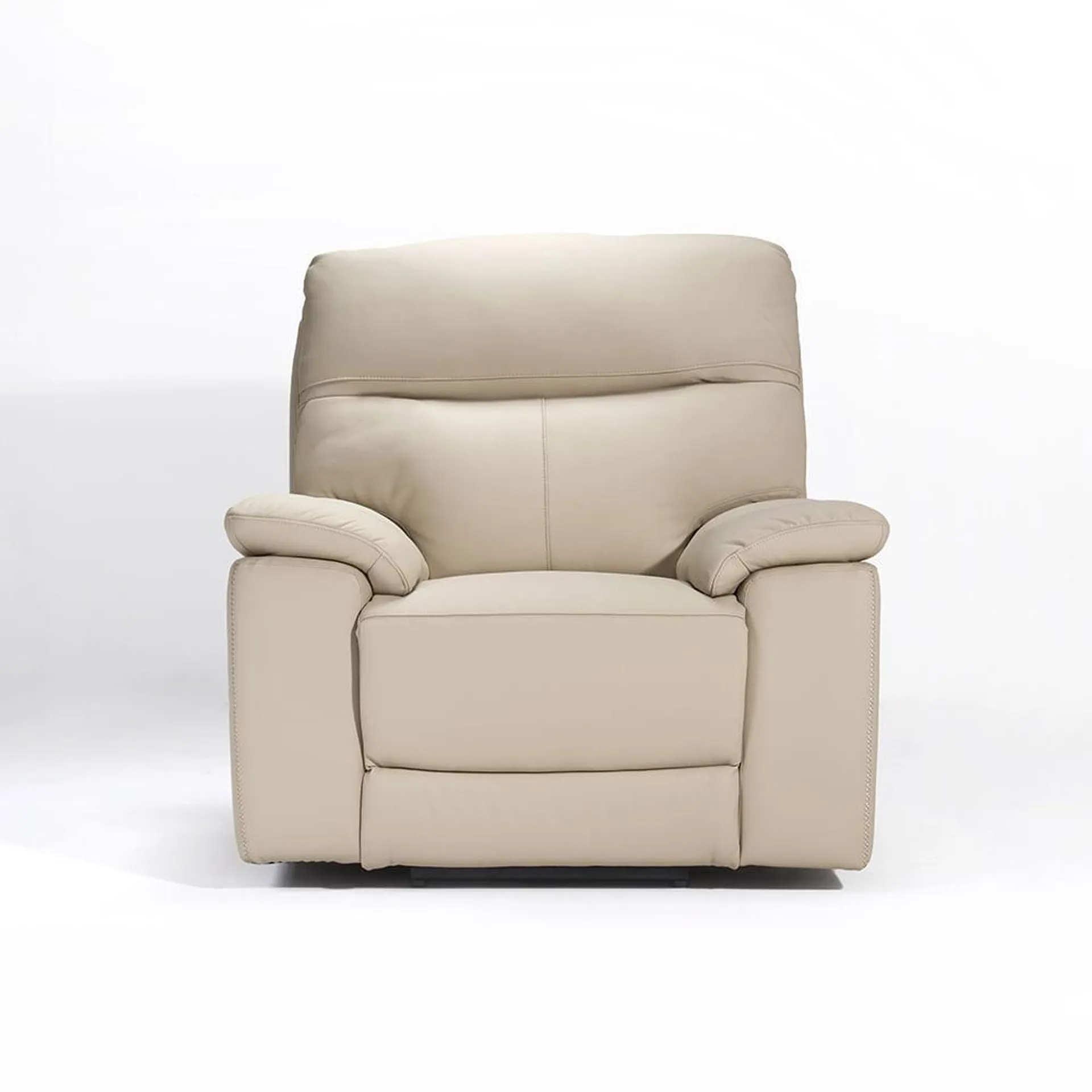 Poltrona Percy Reclinable Electrica Cuero+Pvc Beige