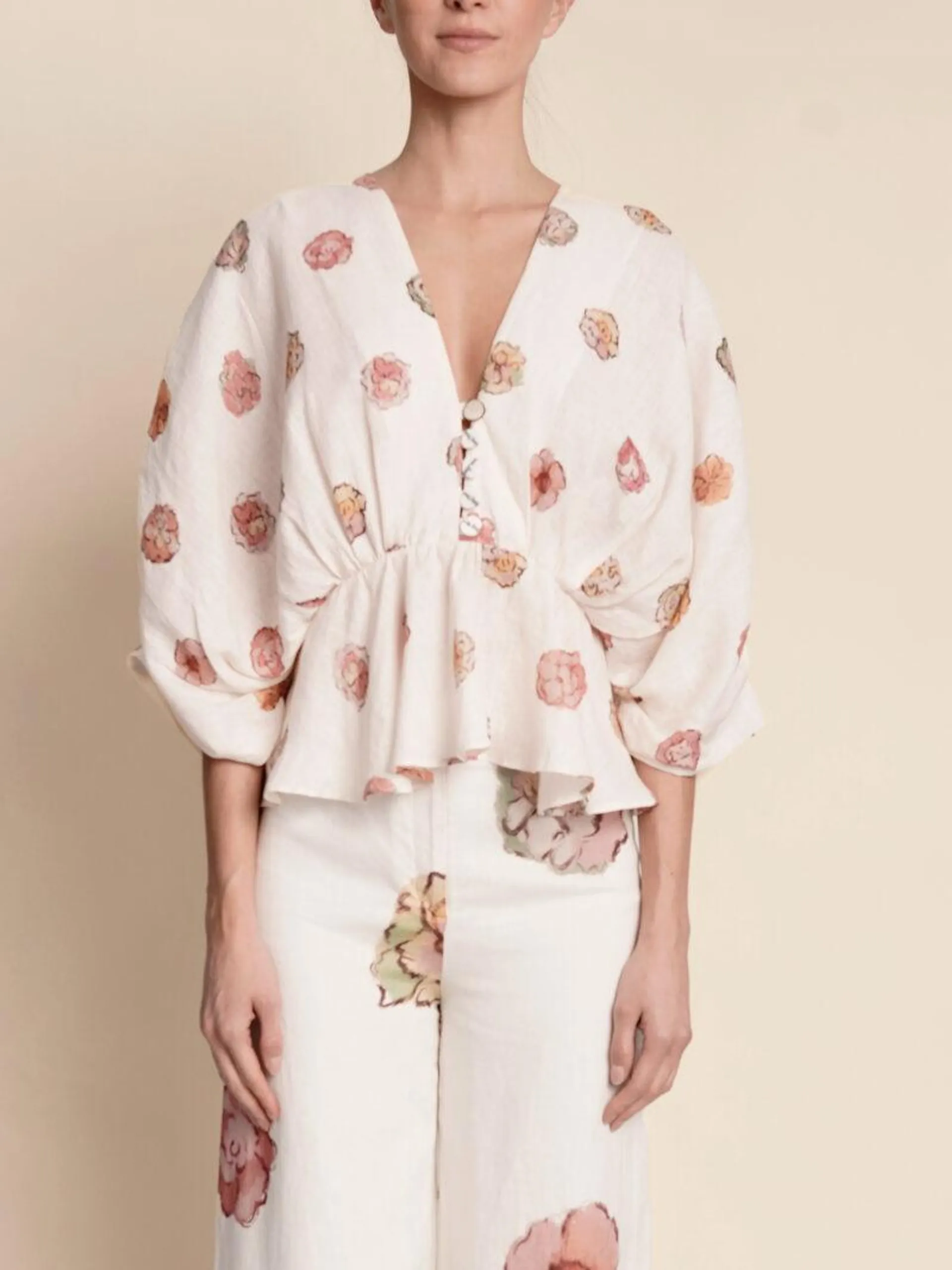 ABEL BLOUSE IVORY FLORAL