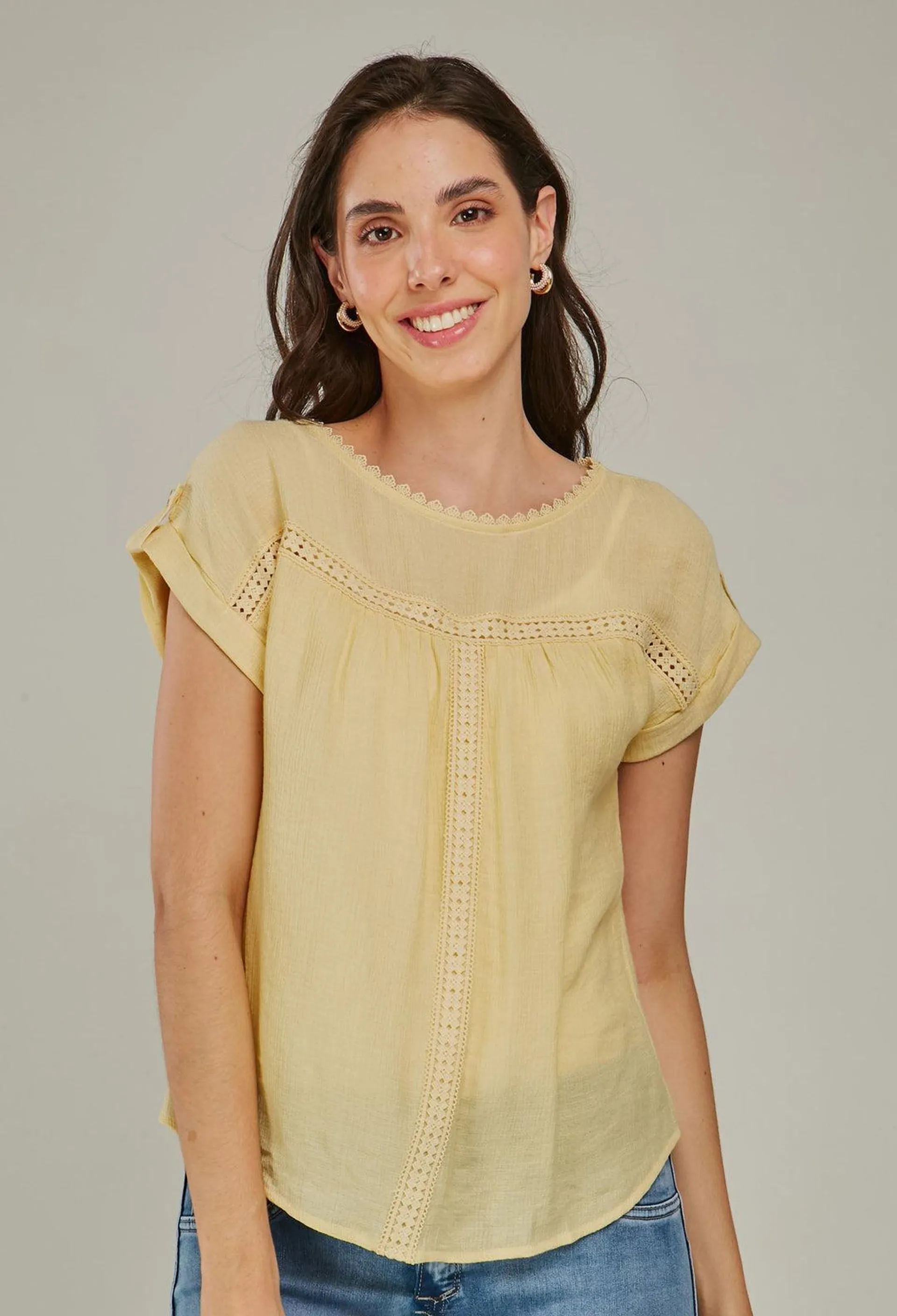 Blusa Manga Corta Mujer - SALE