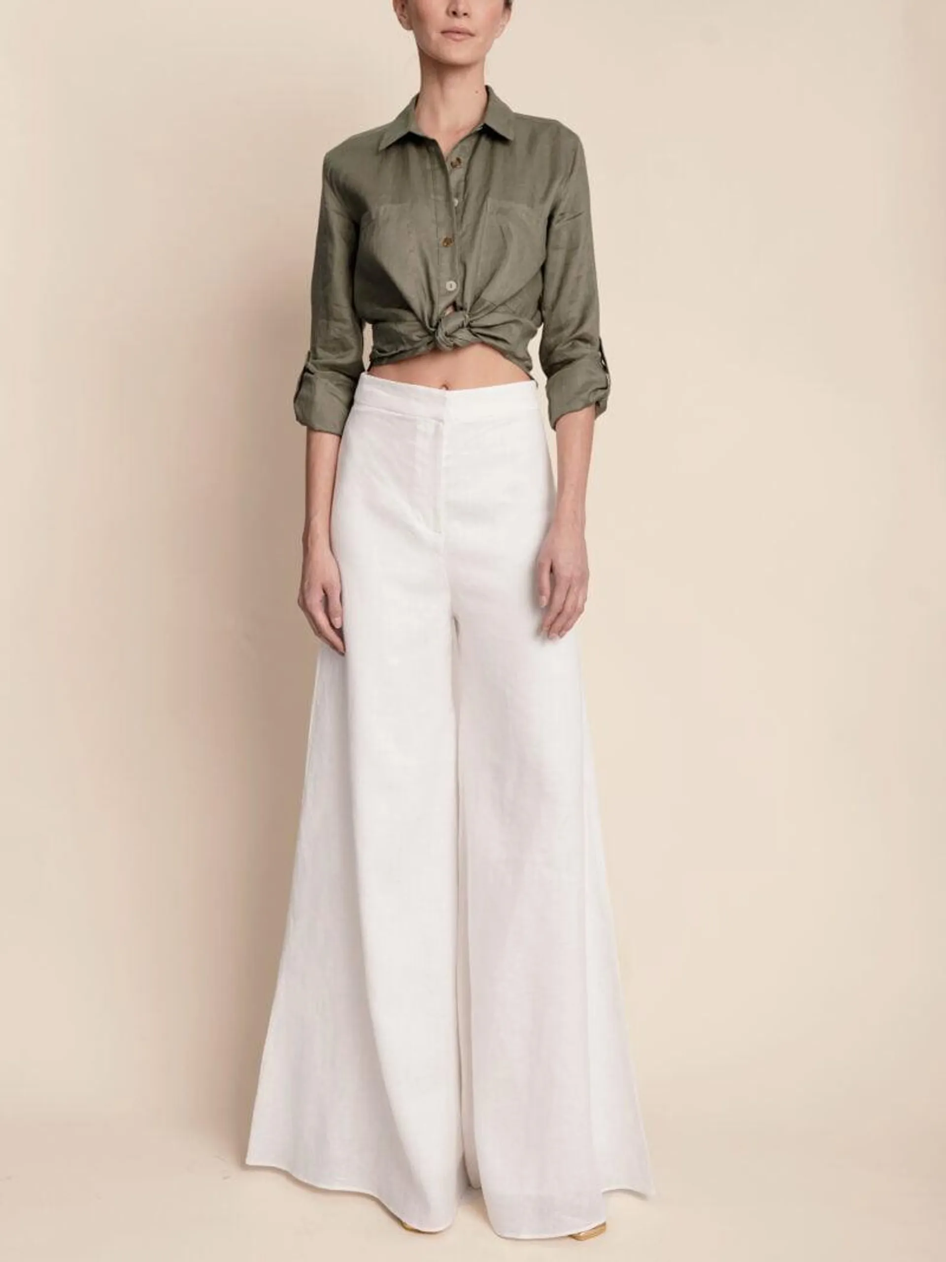 PALAZZO PANT OFF WHITE