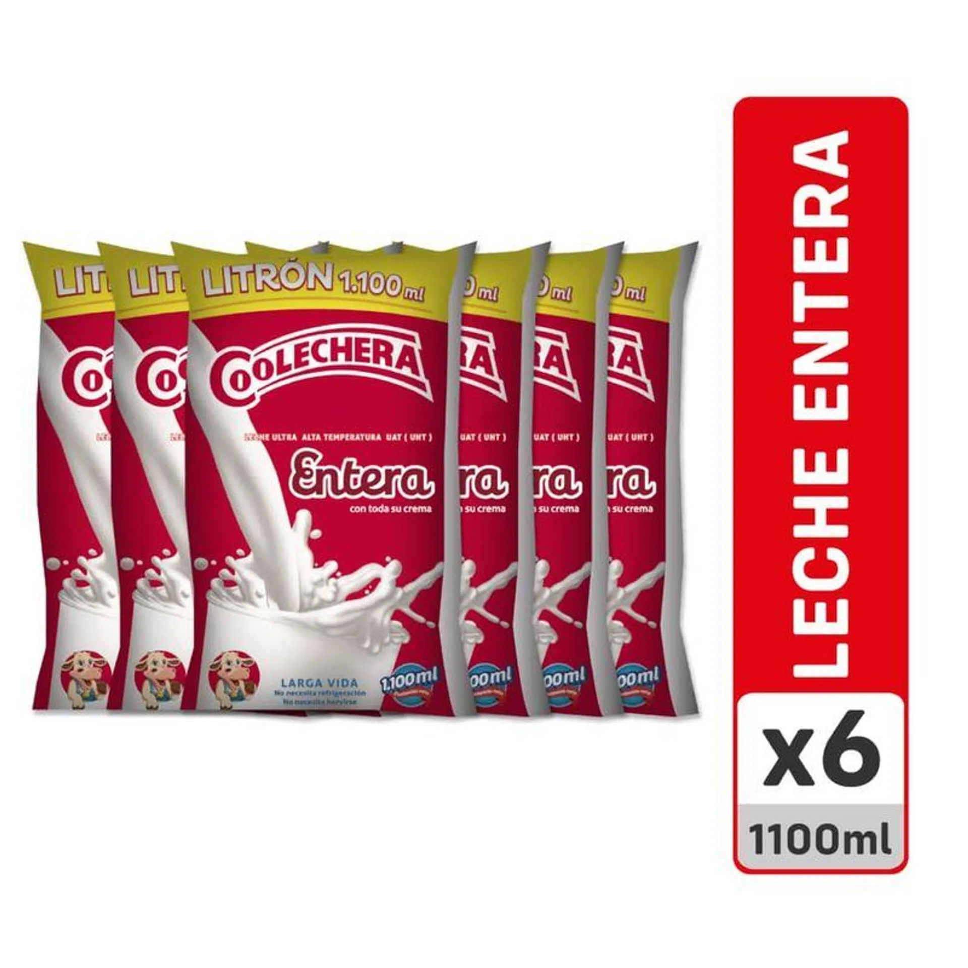 LECHE UHT ENTERA COOLECHERA*6UND*1100ML