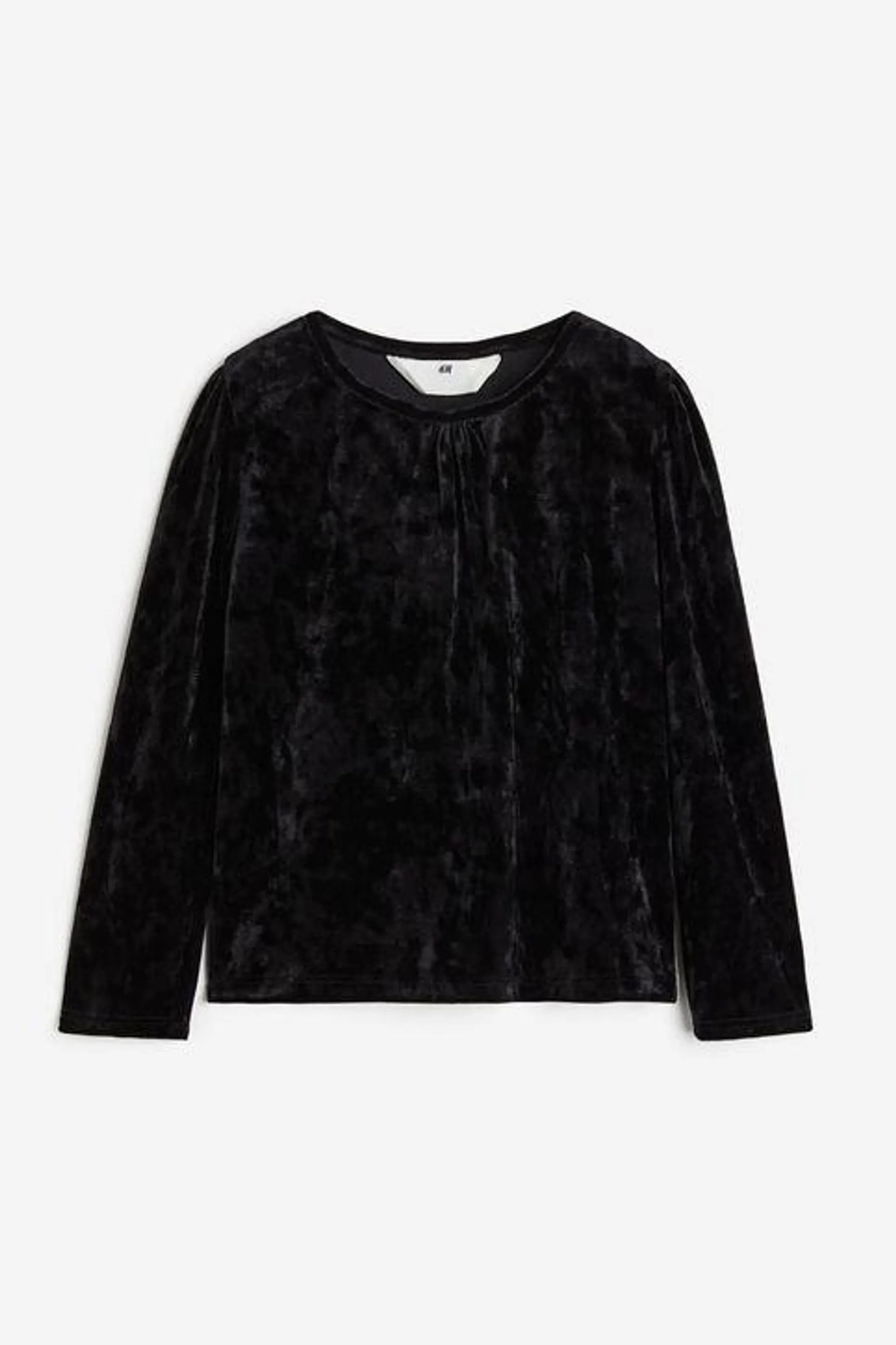 Blusa de velour de mangas largas