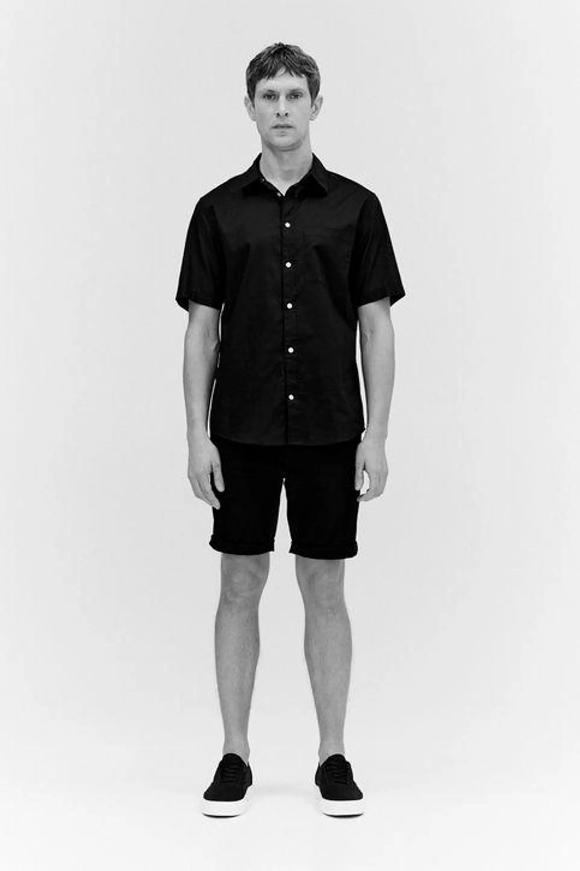 Shorts Slim Fit en sarga de algodón