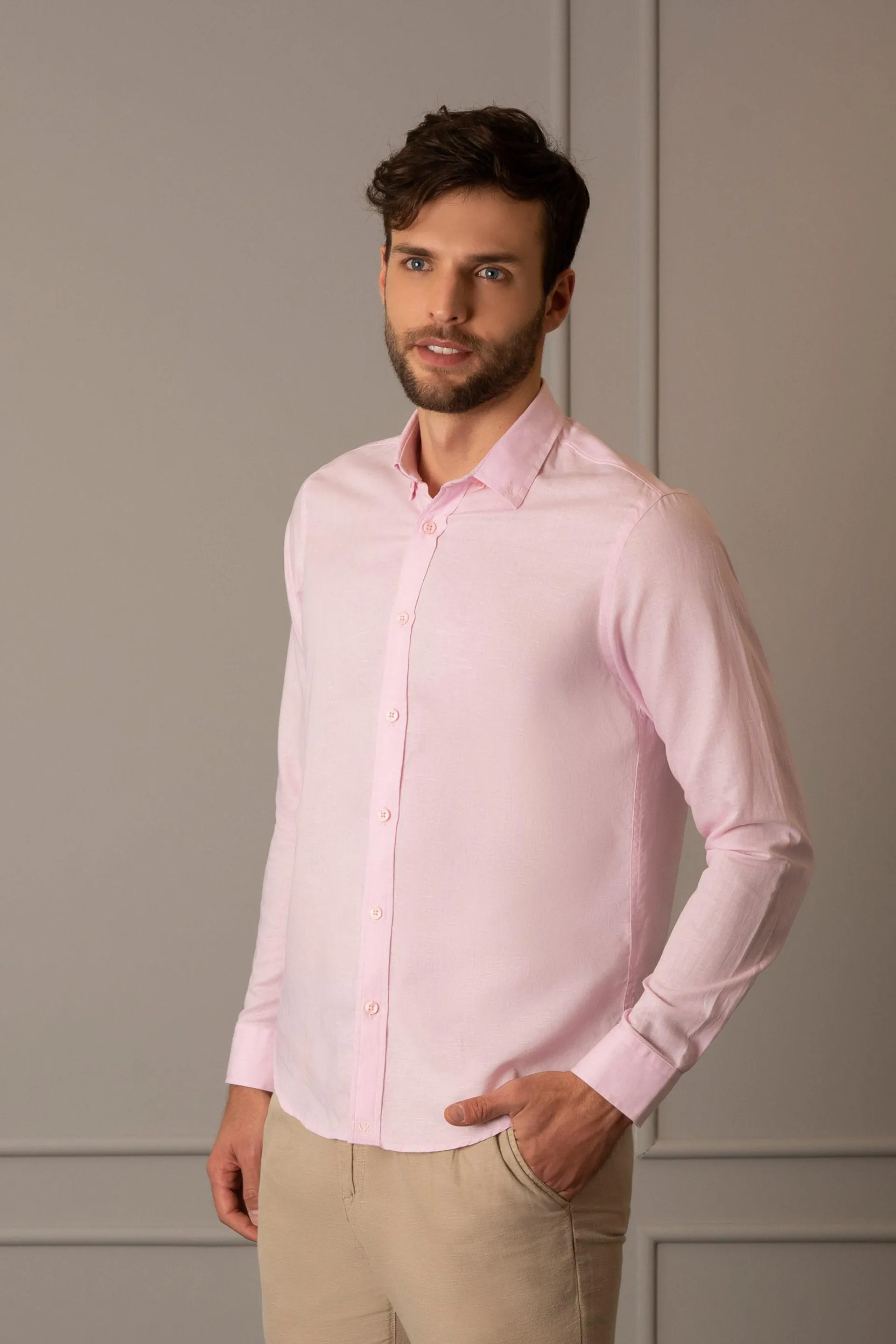 Camisa Manga larga para hombre Fibras naturales