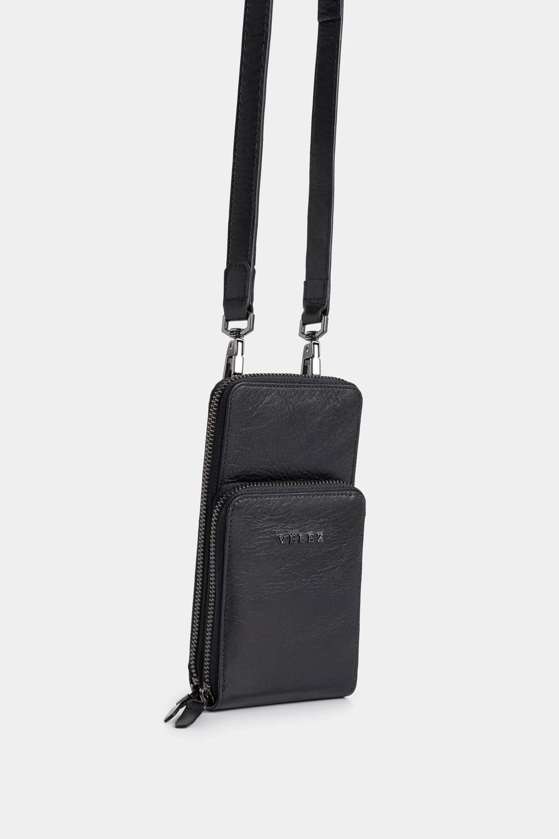 Porta celular de cuero para hombre silueta ligera