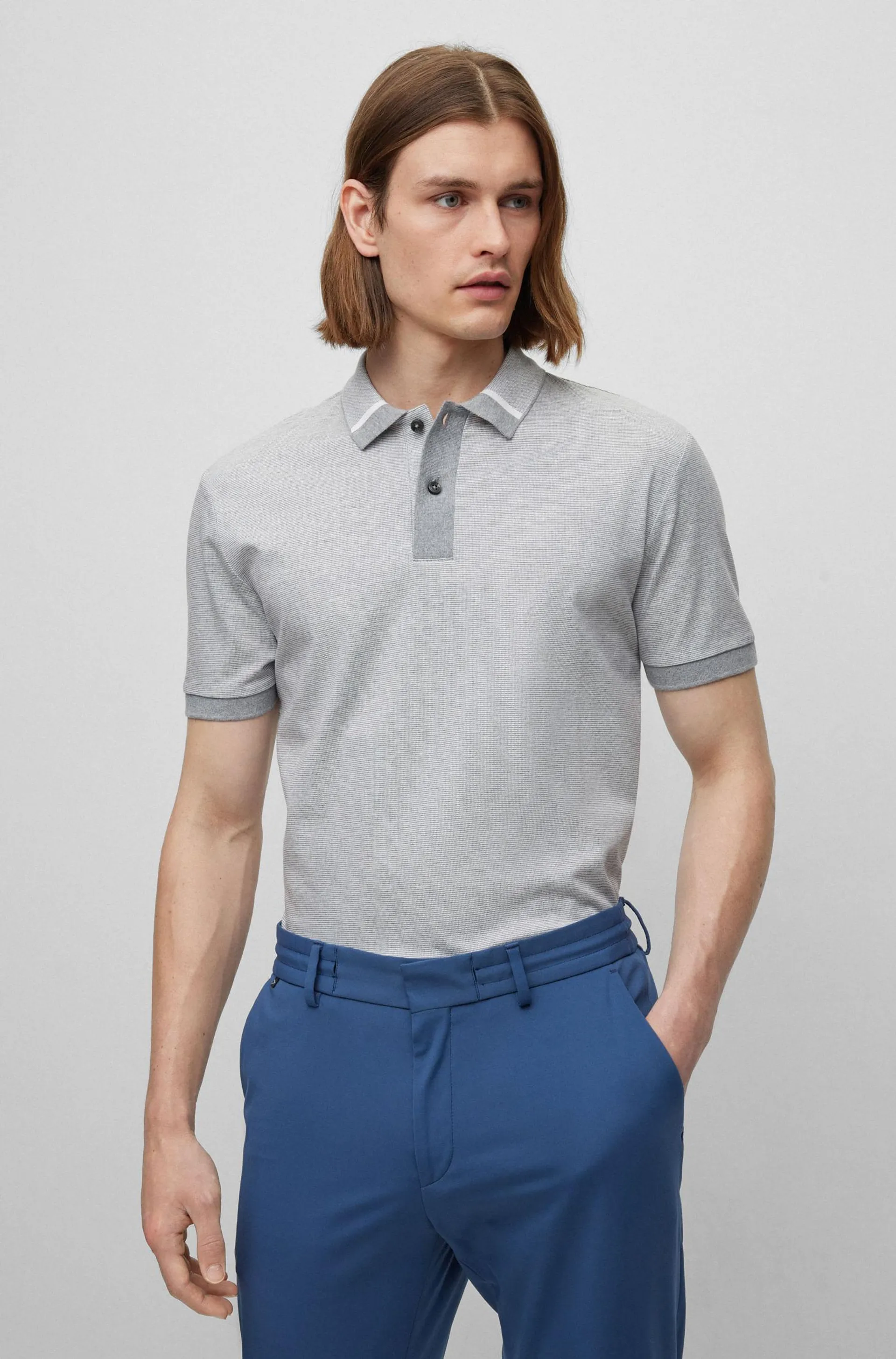 Polo Regular Fit Con Microestampado Hombre