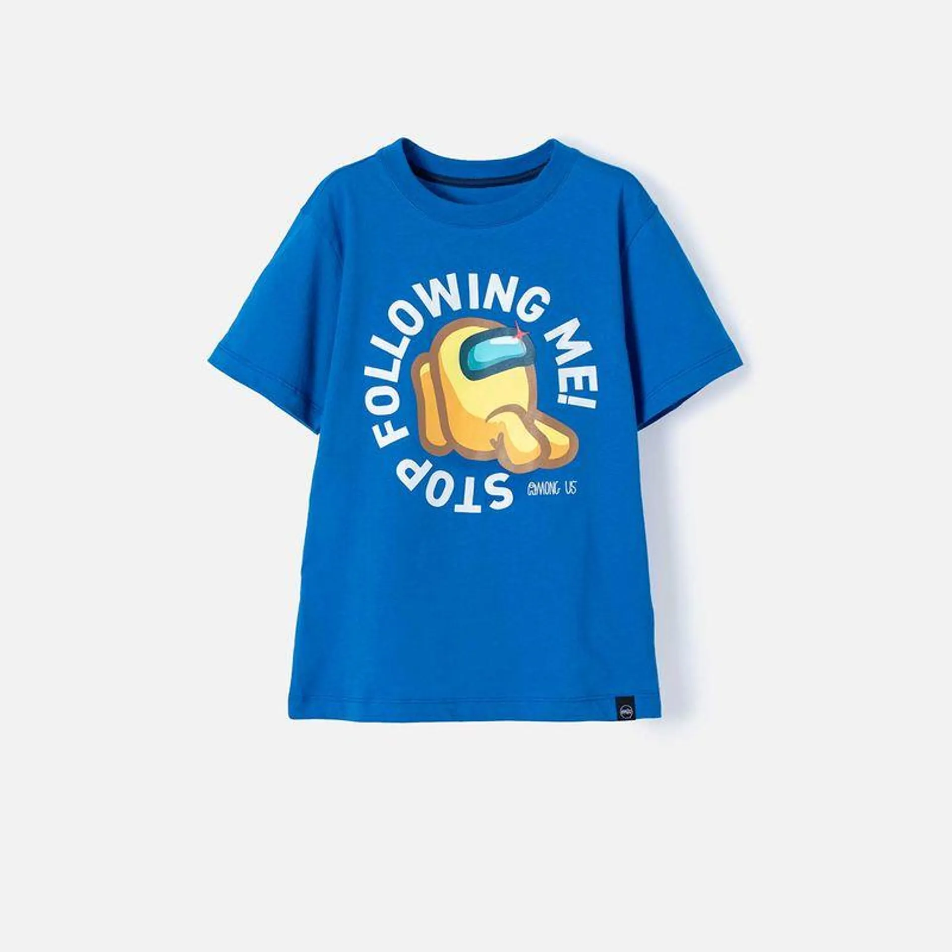 Camiseta de Among Us manga corta azul para niño