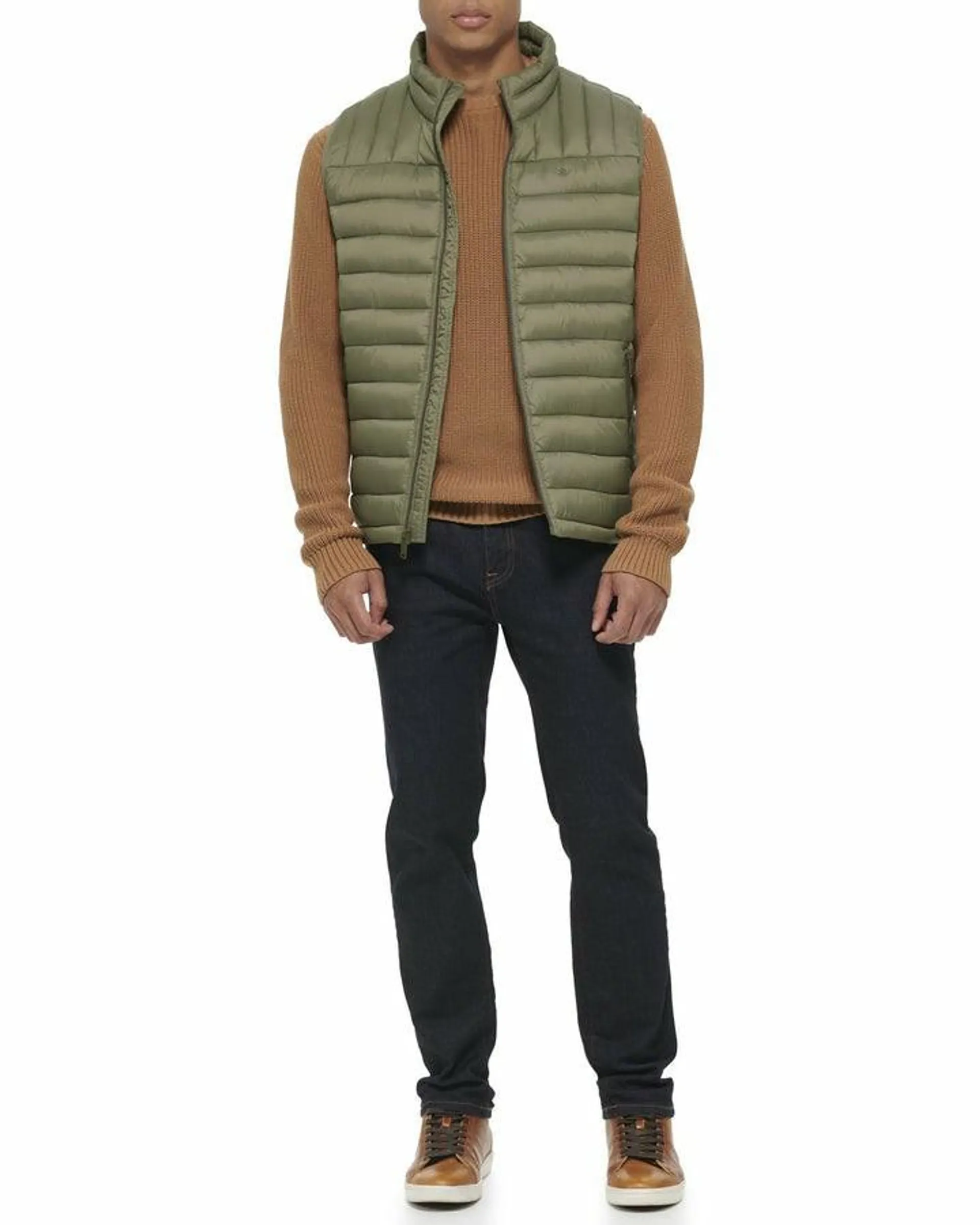 Chaquetas Dockers Ligeros Nylon Packable Vest Hombre Verde | TCZDB8925