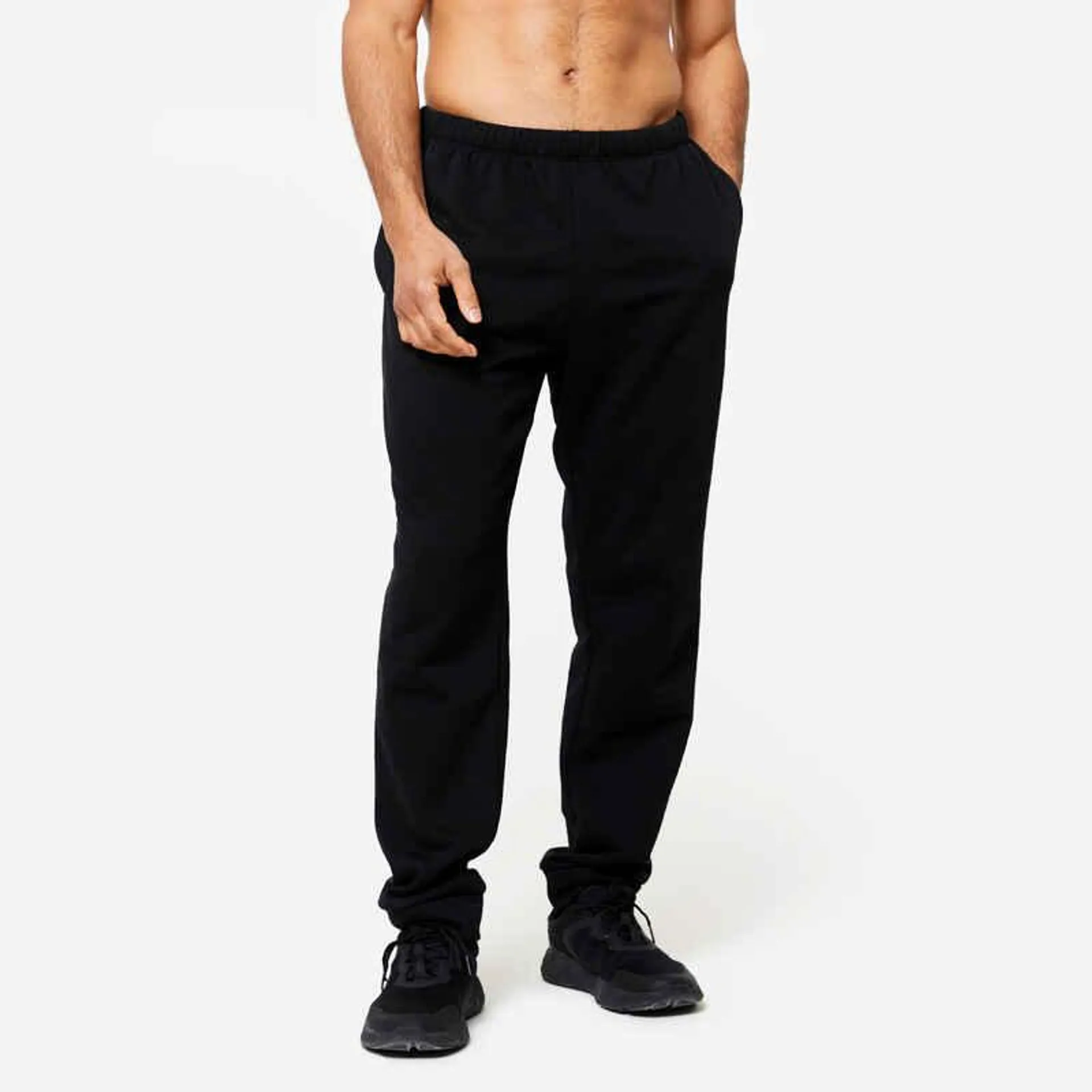 Pantalón jogger de fitness cálido para Hombre Domyos 100 negro