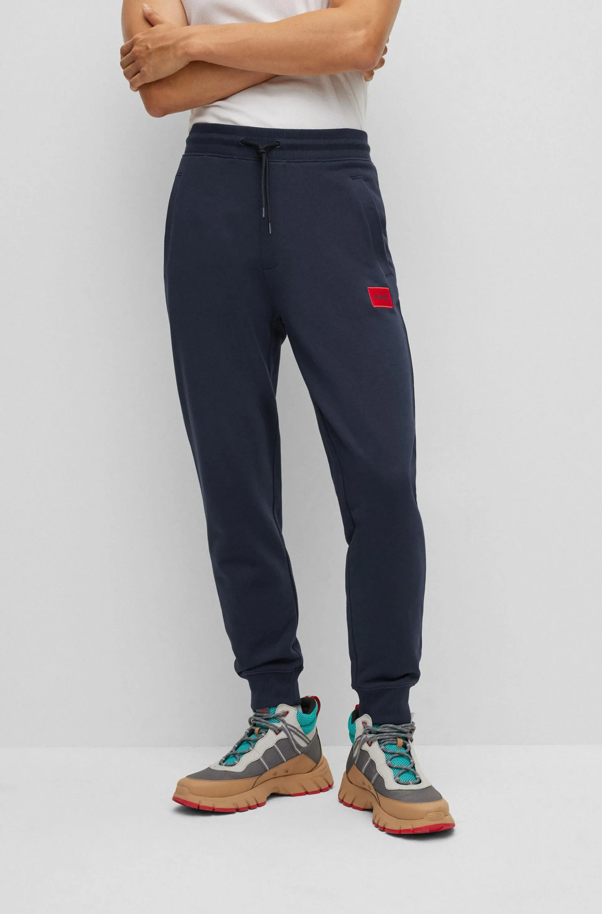 Pantalones Joggers De Algodón Con Logo Hombre