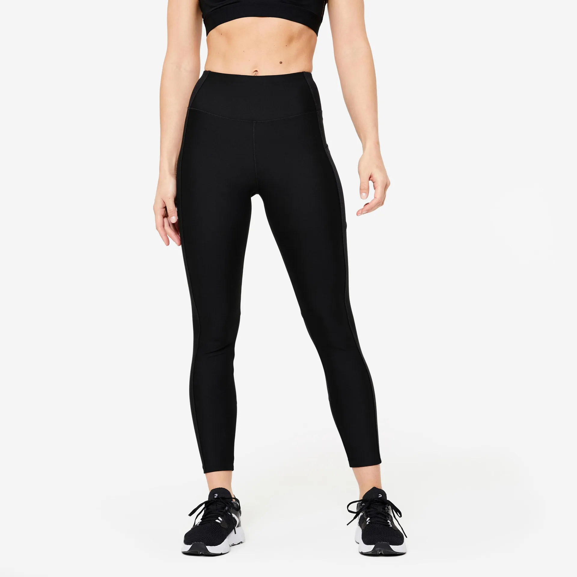 Leggings de fitness con bolsillo para Mujer Domyos 120 negro