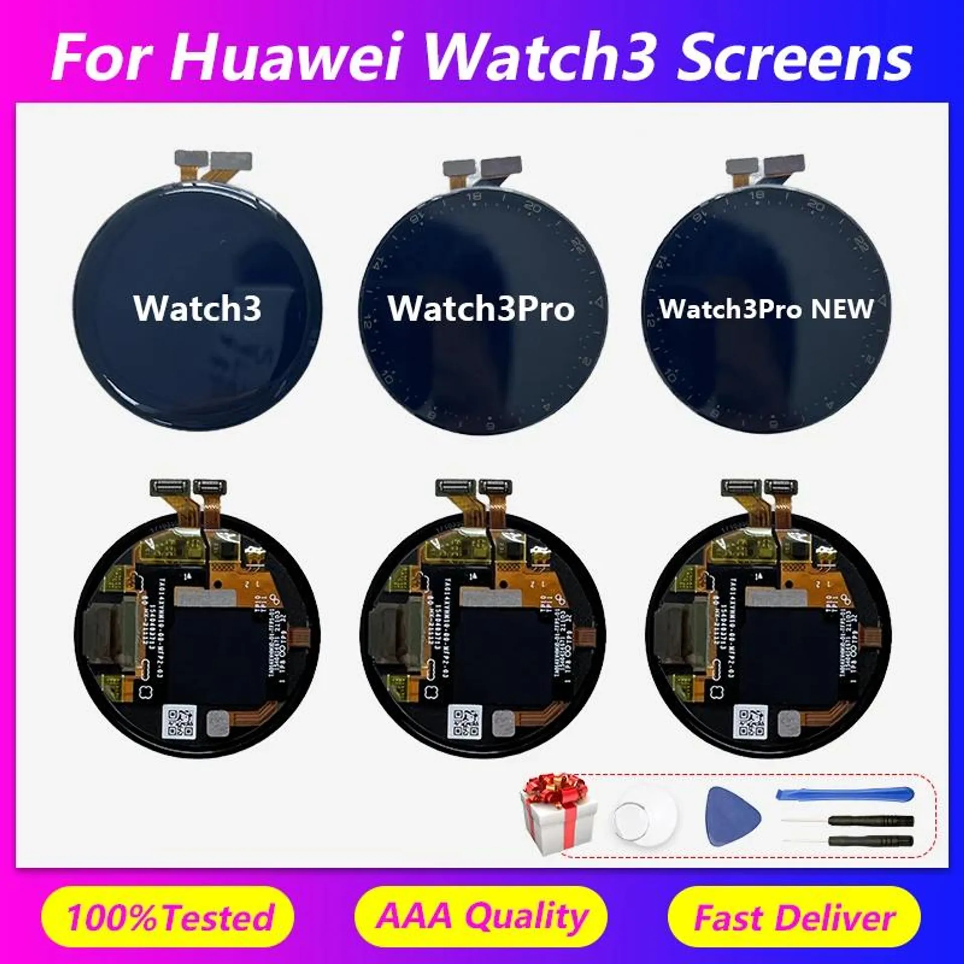 For Huawei Watch3 Screen Assembly Watch3Pro Watch3Pro NEW Watch Screen Inner and Outer Display Screen