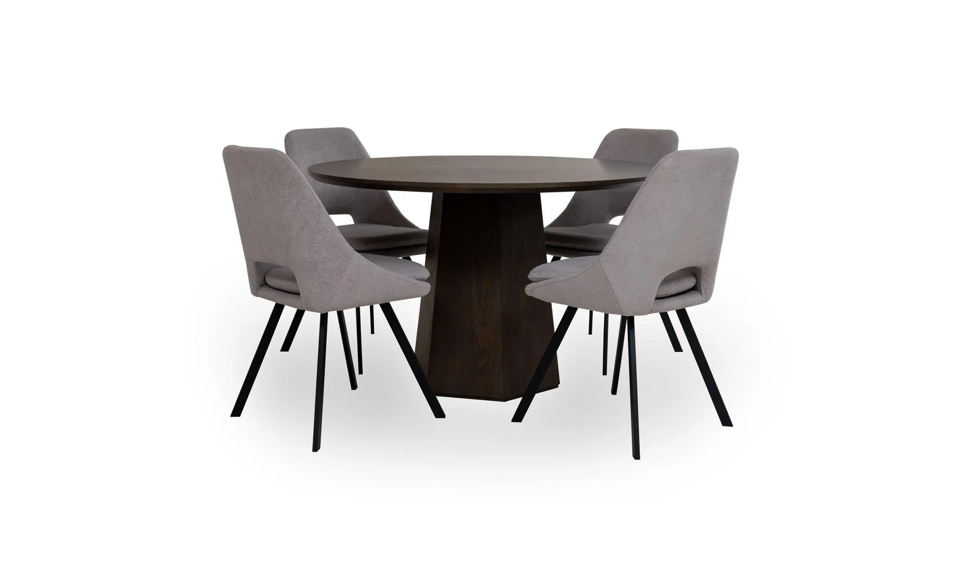 Comedor Milano Redonda D120 + 4 Sillas Praga