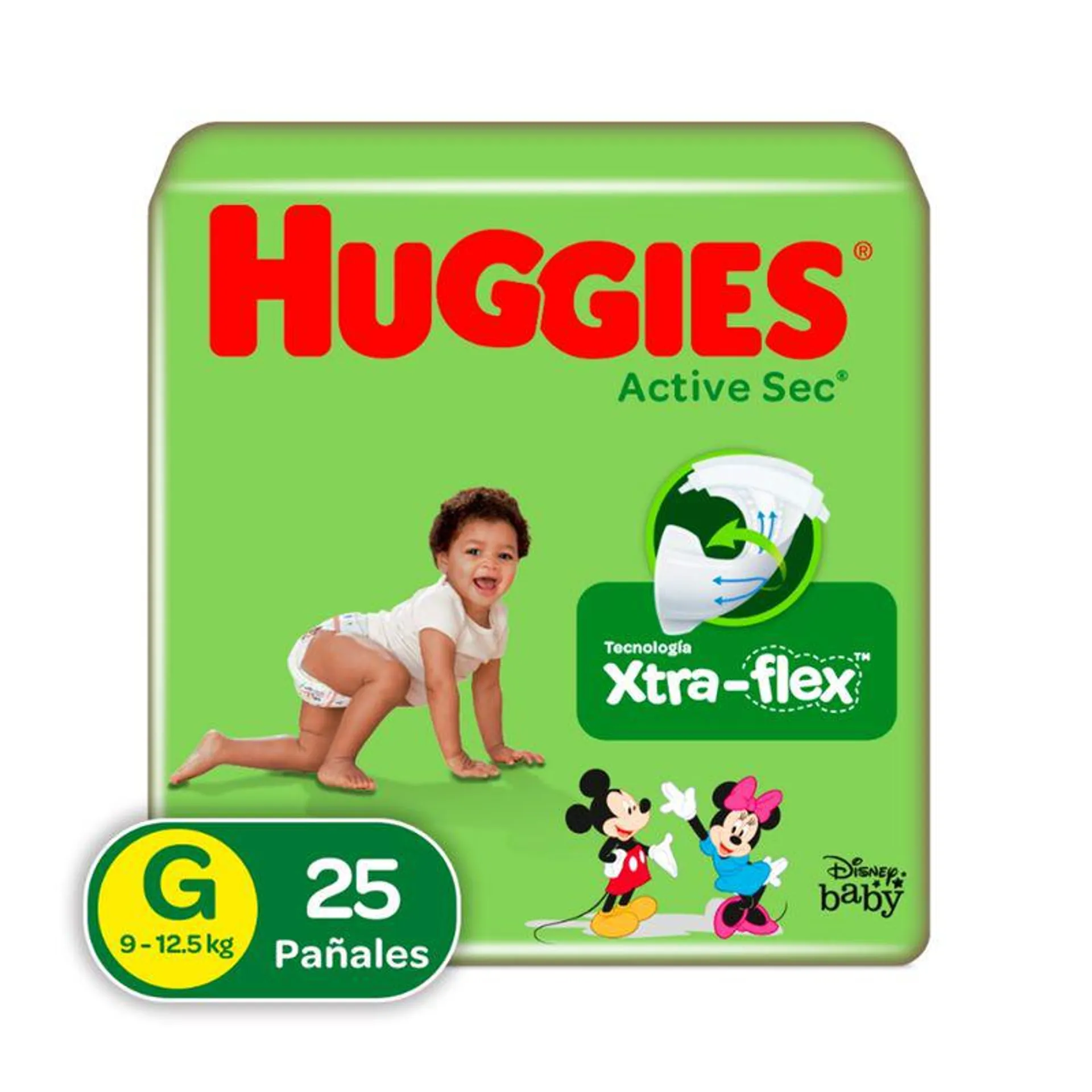 Panal Huggies Active Sec Talla G Pqte X 25 Und