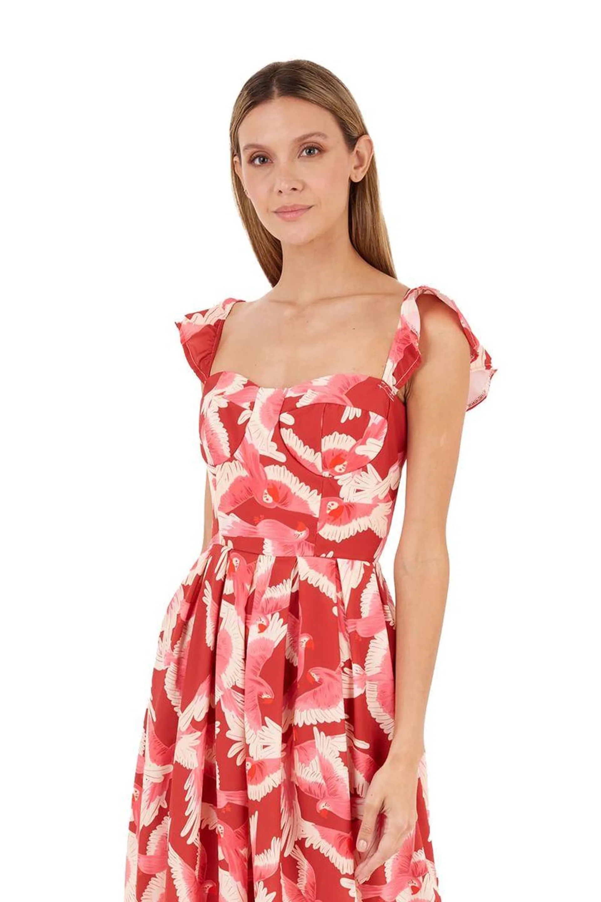 Vestido Largo Estampado Rojo para mujer Solene