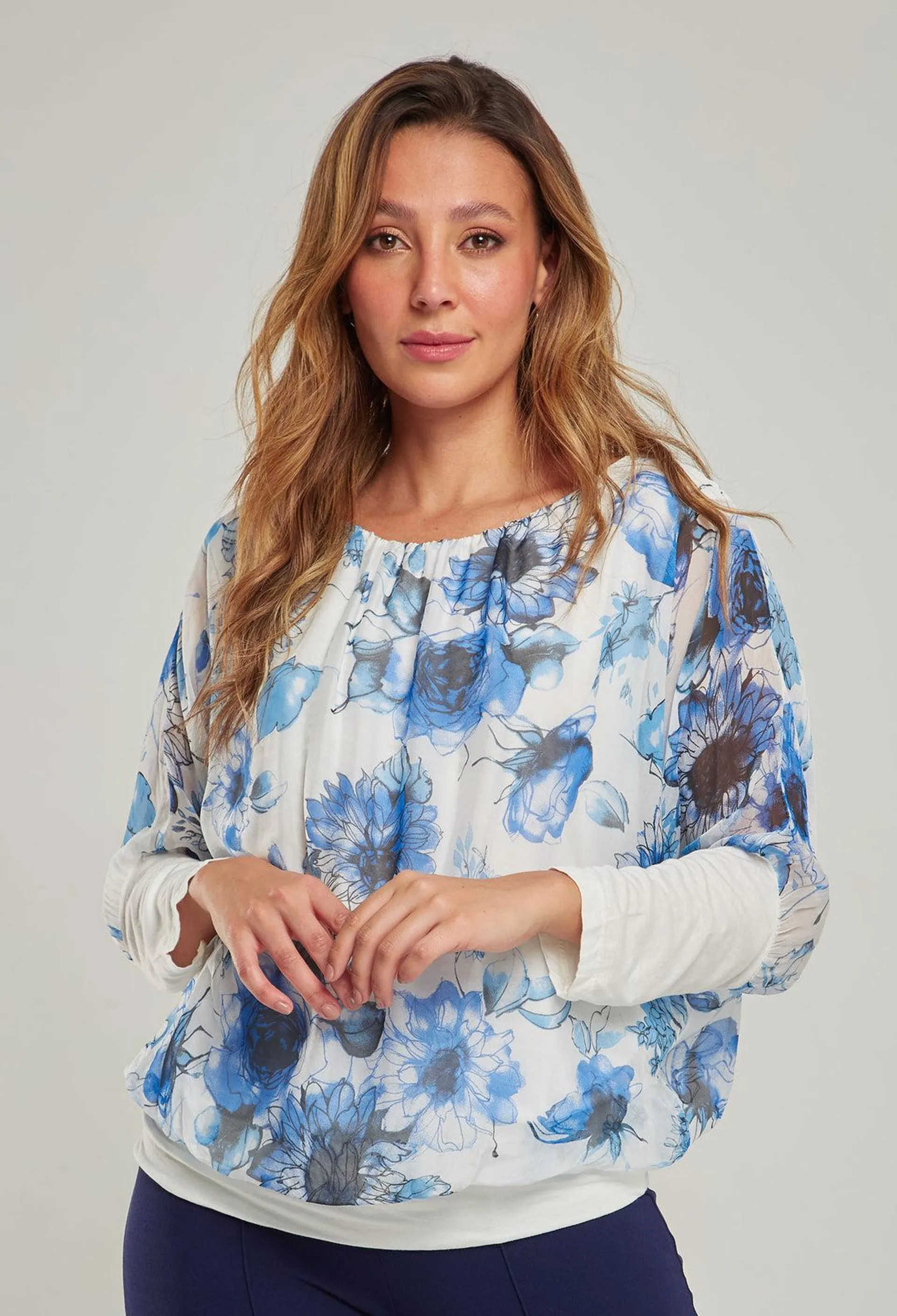 Blusa Seda con Fajón Mujer - SALE