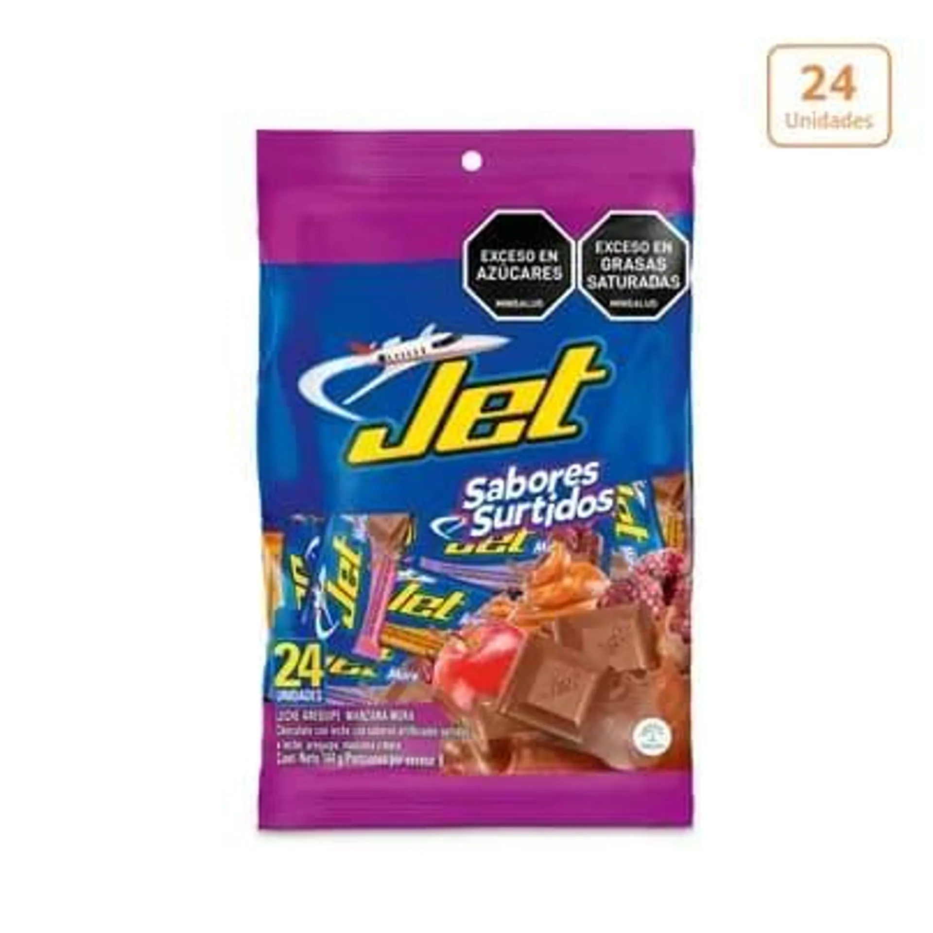 Chocolatina Jet Mini surtida x 24 unds x 6g c/u