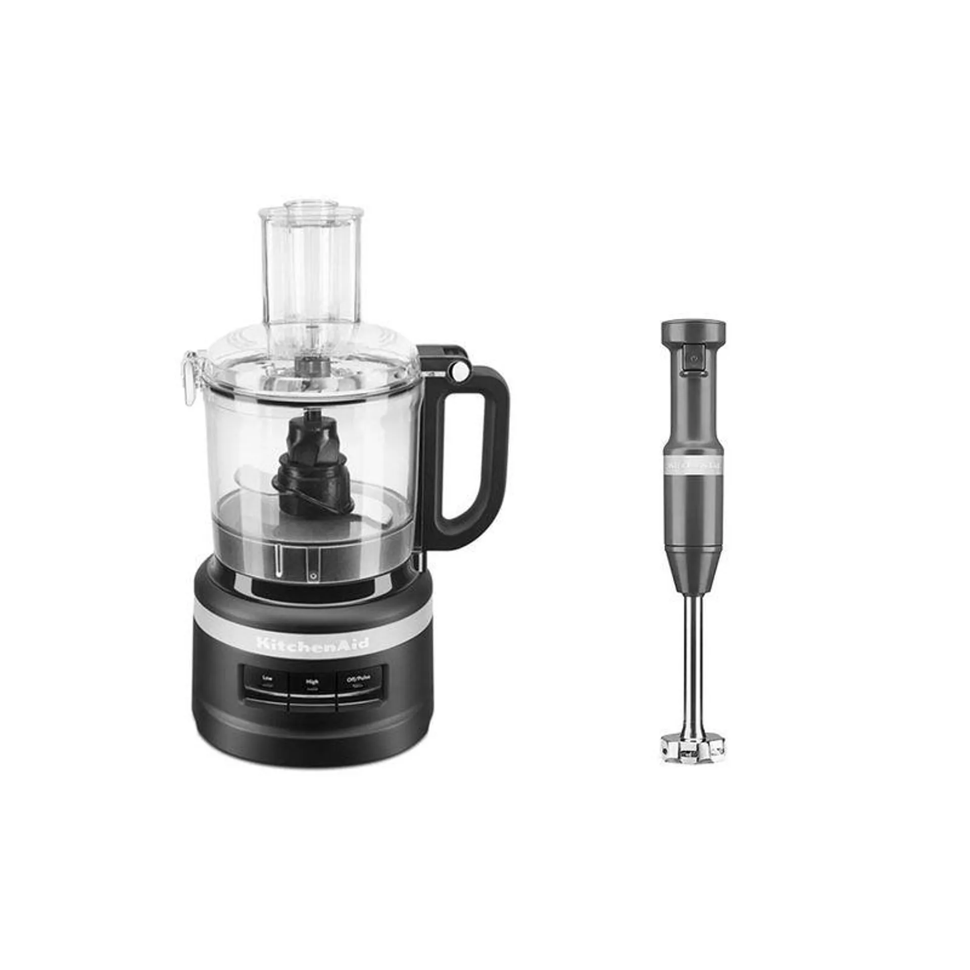 Combo Procesador de 7 tazas Black Matte + Licuadora de inmersión Velocidad Variable KitchenAid Charcoal Grey