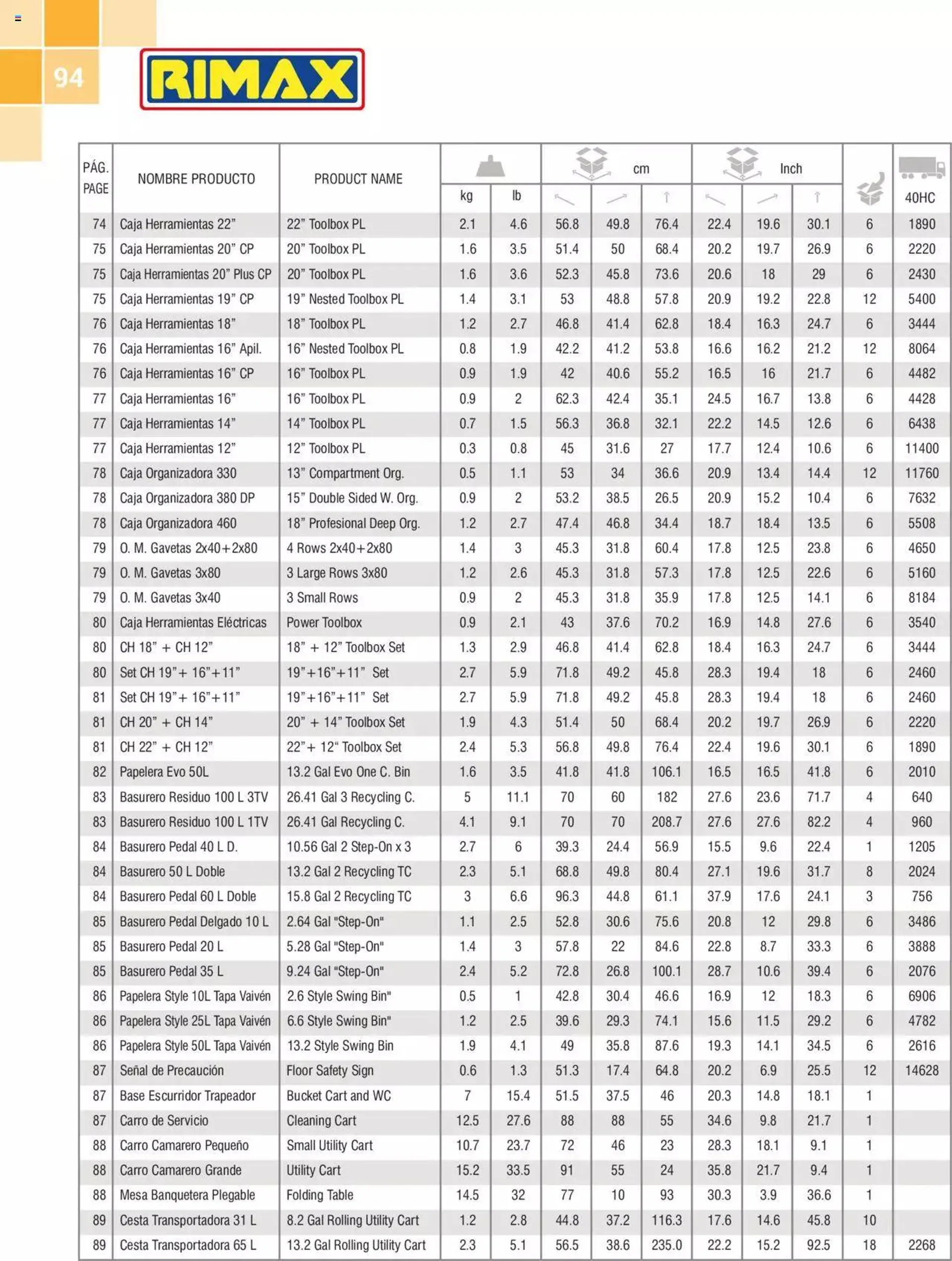 Catalogo de Rimax - Folleto 1 de marzo al 14 de marzo 2024 - Pag 94