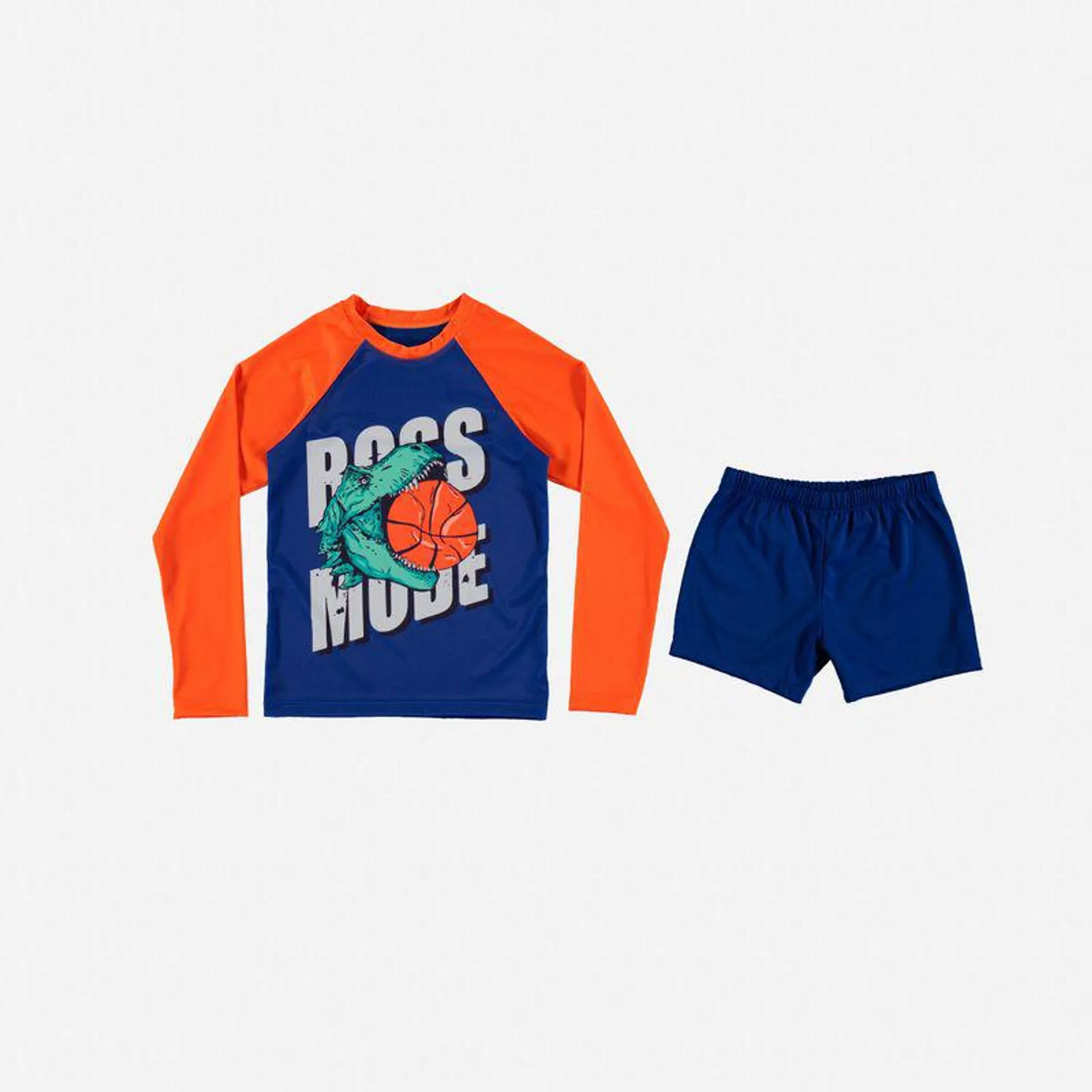 Conjunto baño de niño, manga larga/pantalón corto de Mic