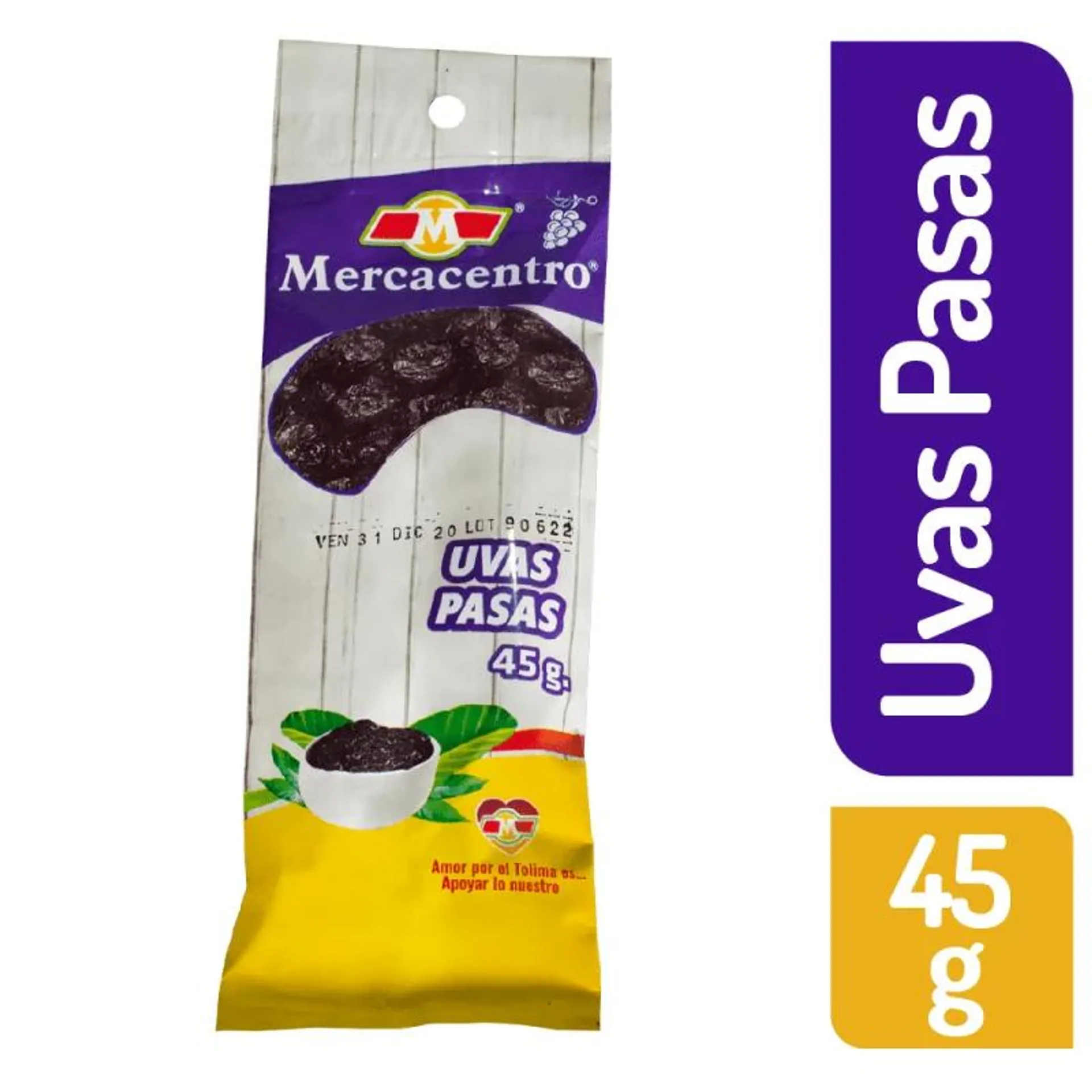 Uvas Pasas Mercacentro 45 g